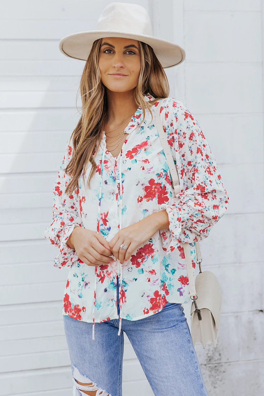 Threaded Pear Mckenna Cakewalk Floral Smocked Blouse - Image 5