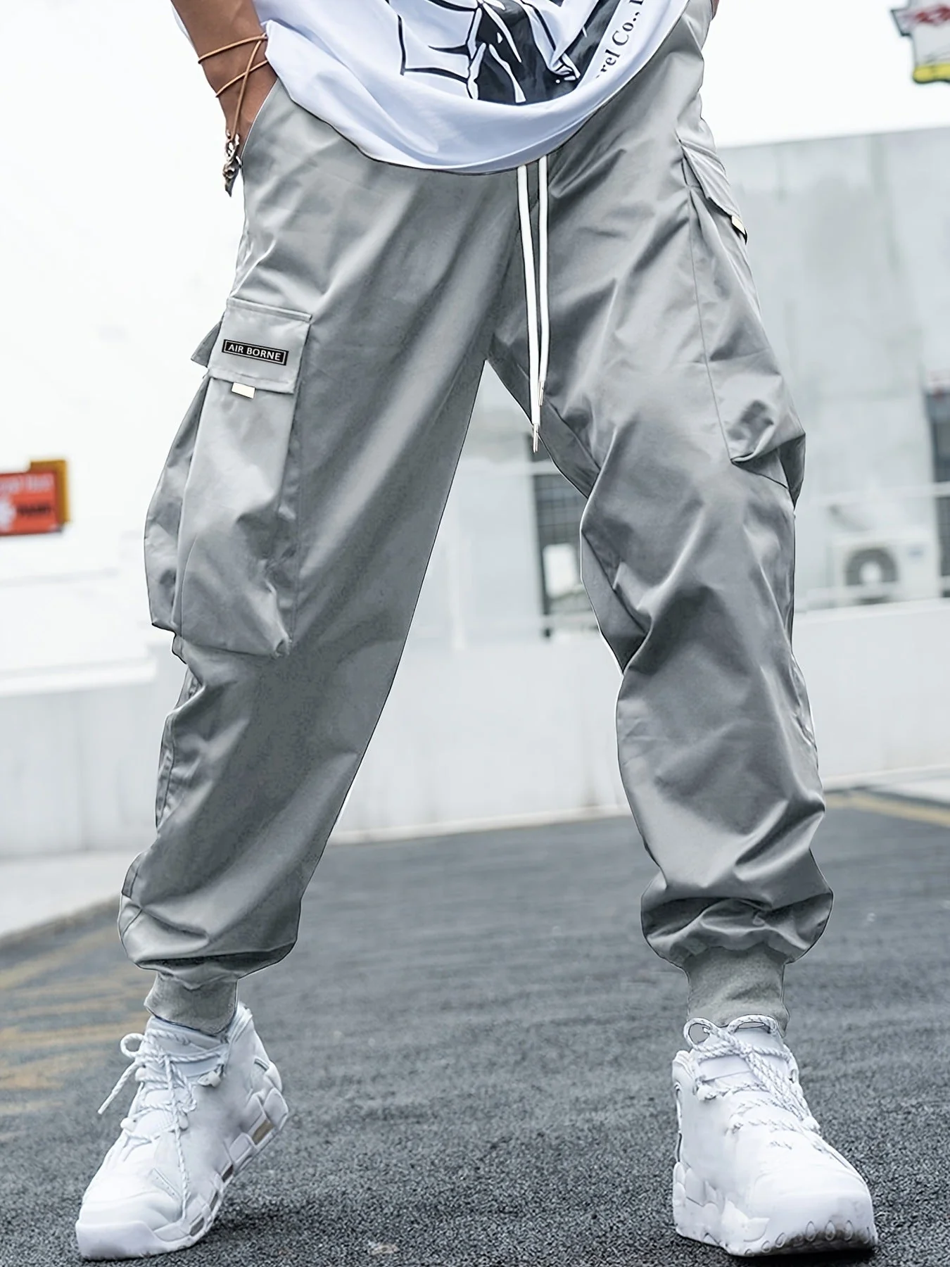 Men’s Multi‑Pocket Drawstring Cargo Pants - Image 6