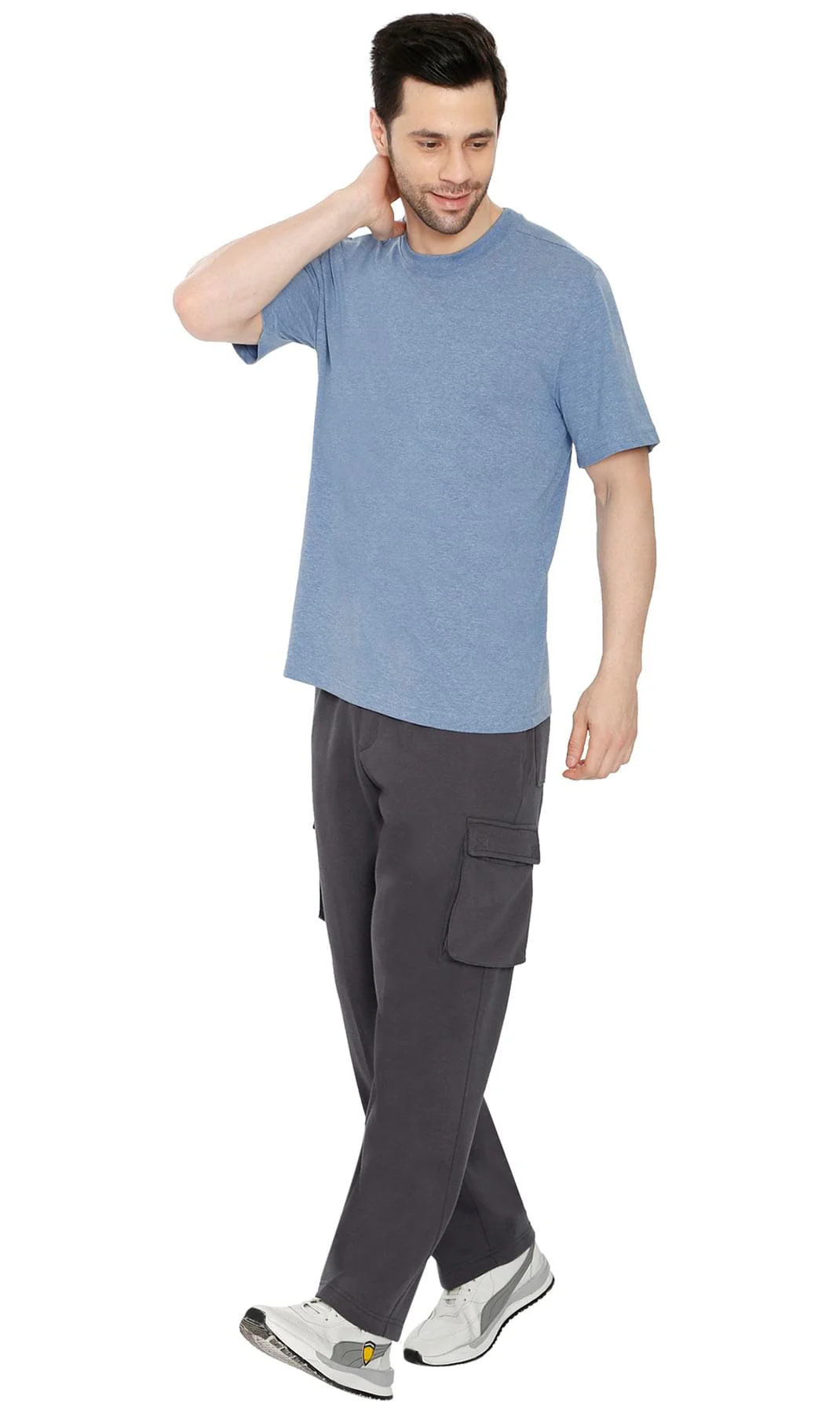 Men's Brushed Fleece Cargo Pants – Comfy Sweatpants with inner drawstrings - Image 6