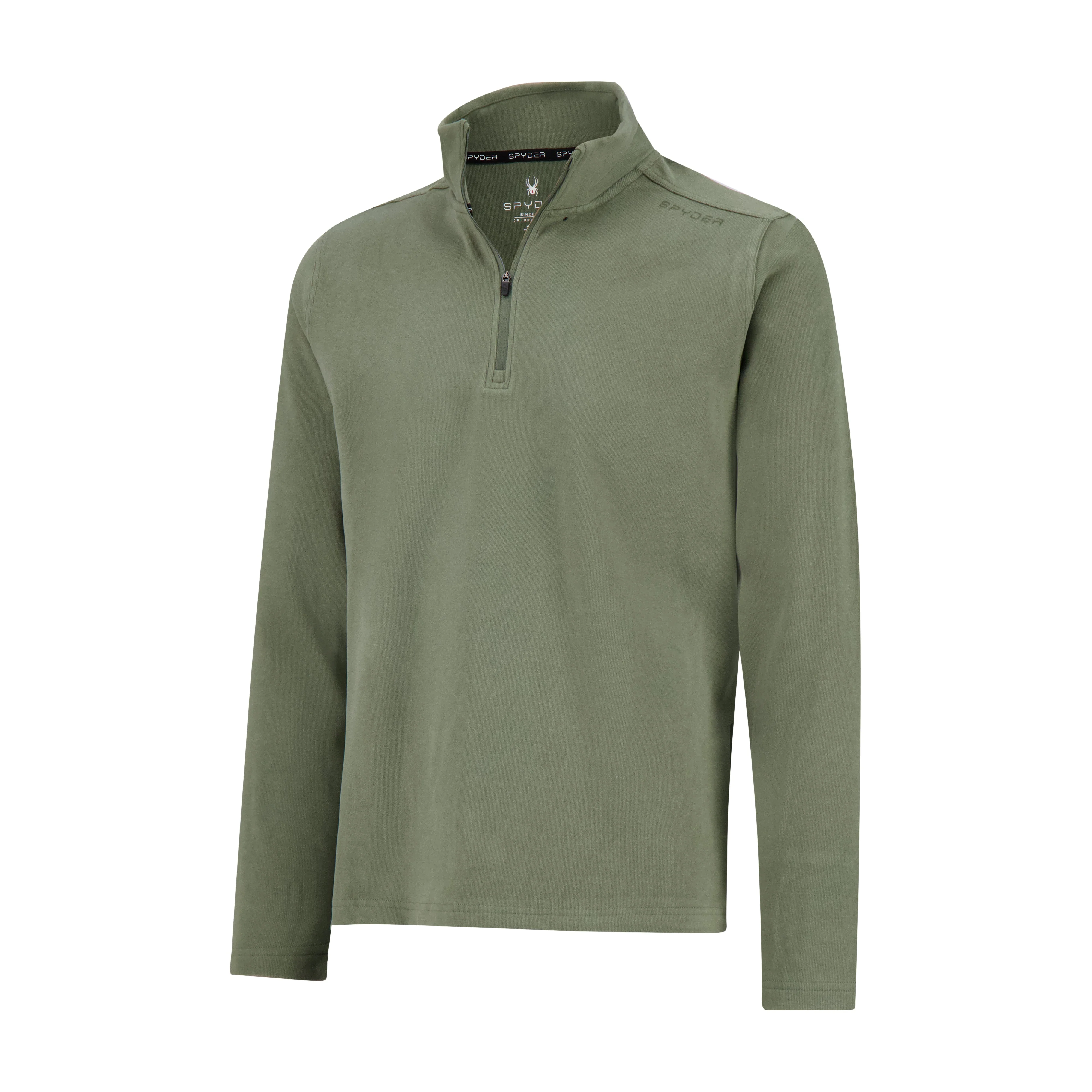 Spyder Men's Brushed Vertical Stripe Quarter Zip - Olive - Image 3