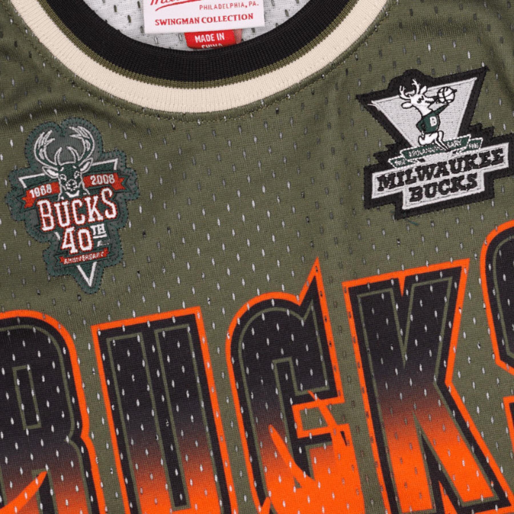 Mitchell & Ness Men's Flight Swingman Jersey Bucks 1996 Ray Allen Jerseys - Image 3