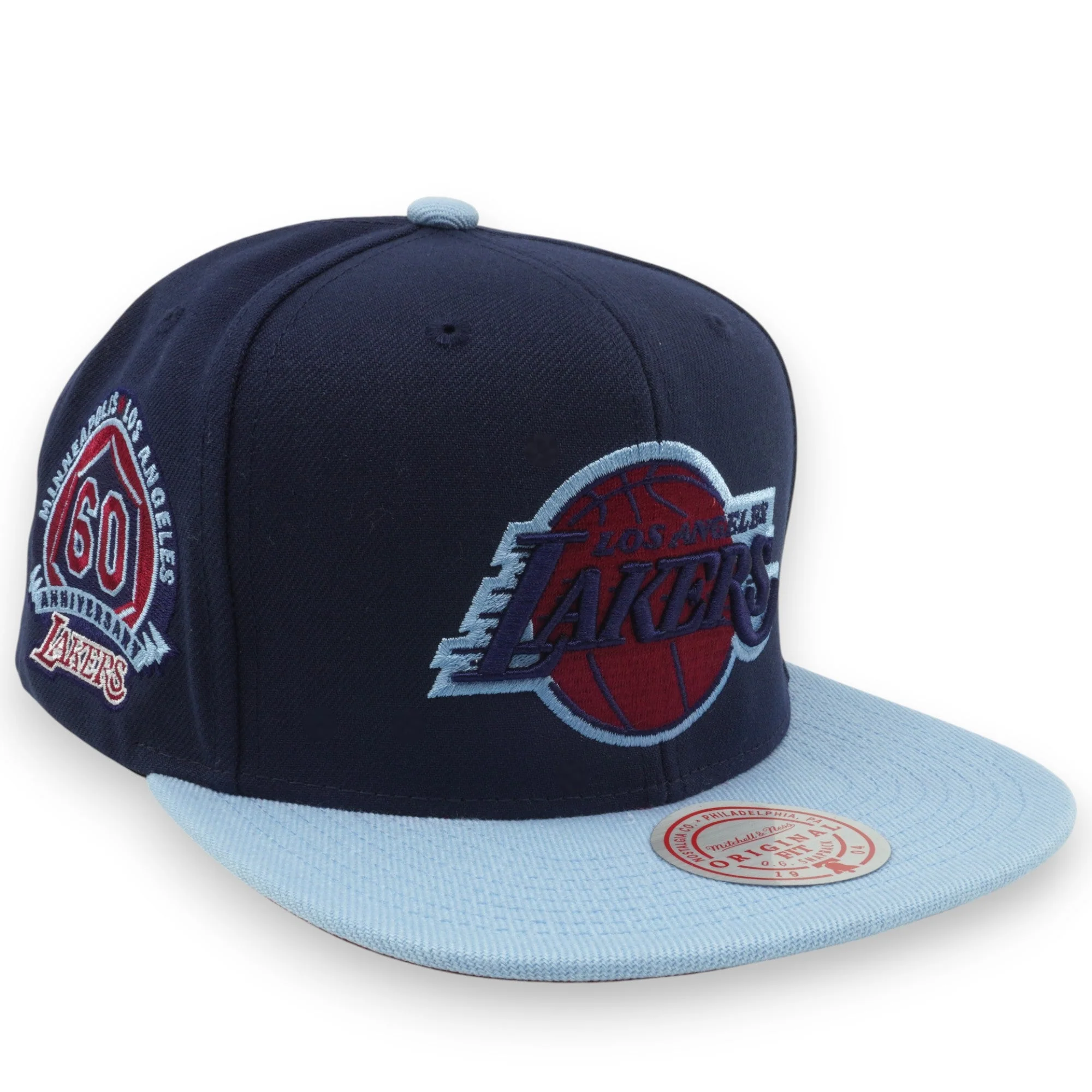 Mitchell & Ness Men's NBA Skyberry Cobbler Snapback Lakers Blue - Image 3