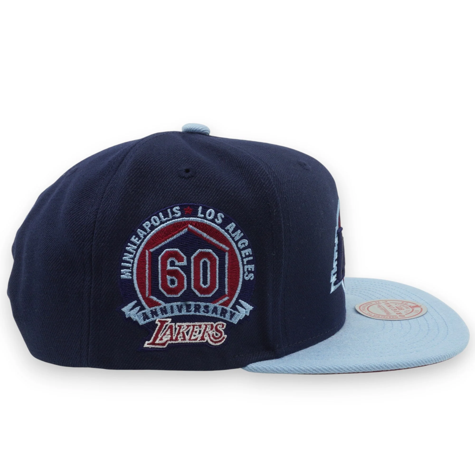 Mitchell & Ness Men's NBA Skyberry Cobbler Snapback Lakers Blue - Image 4