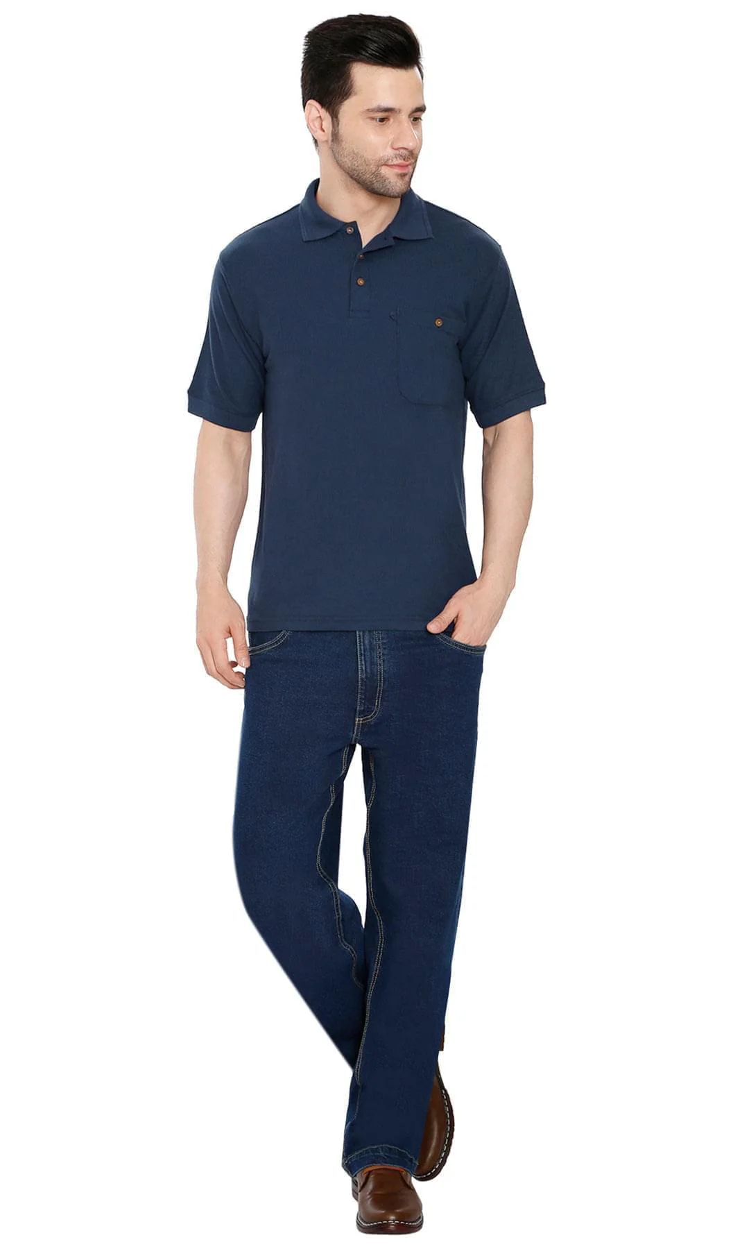 Mens Pique Knit Polo Aquamarine - Image 16