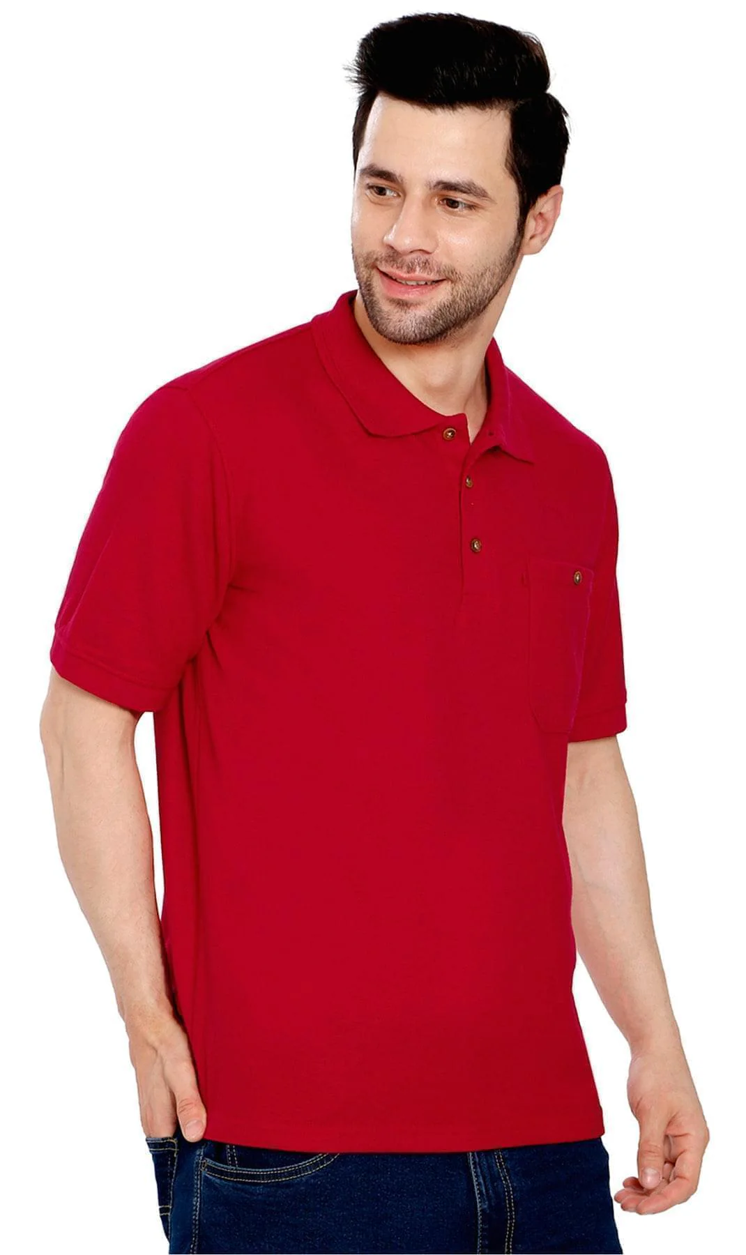 Mens Pique Knit Polo Aquamarine - Image 5