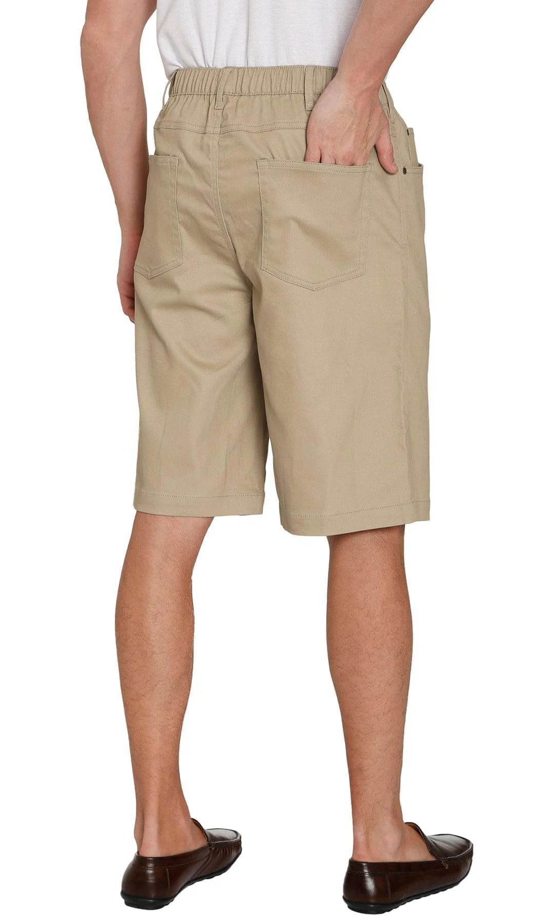 Men's Stretch Waist Pull On Shorts in Denim and Twill - Free of Buttons & Snaps - Image 15