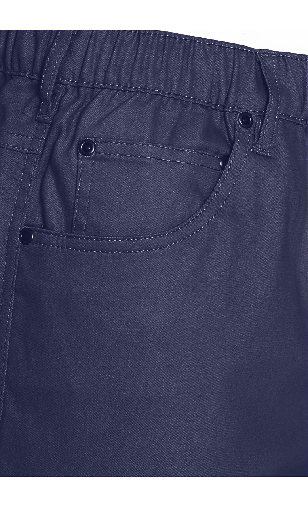 Men's Stretch Waist Pull On Shorts in Denim and Twill - Free of Buttons & Snaps - Image 26