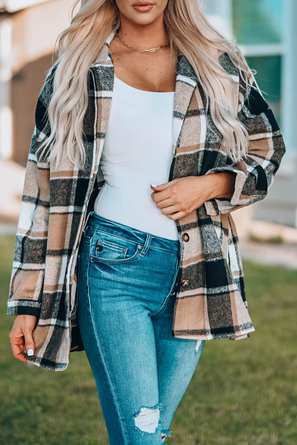 Threaded Pear Mia Plaid Print Shirt - Image 4