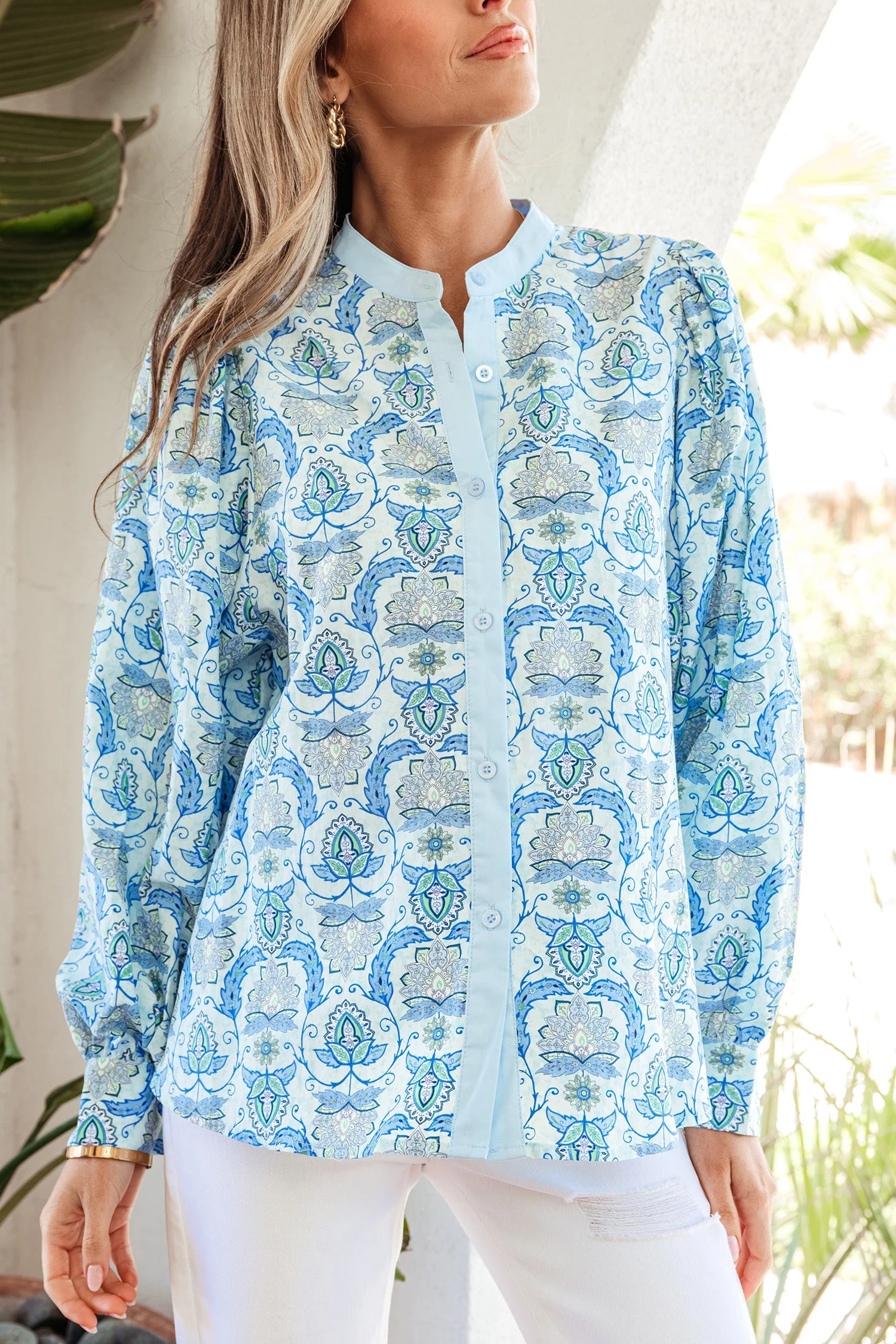 Threaded Pear Micah Puff Sleeve Loose Shirt - Image 7