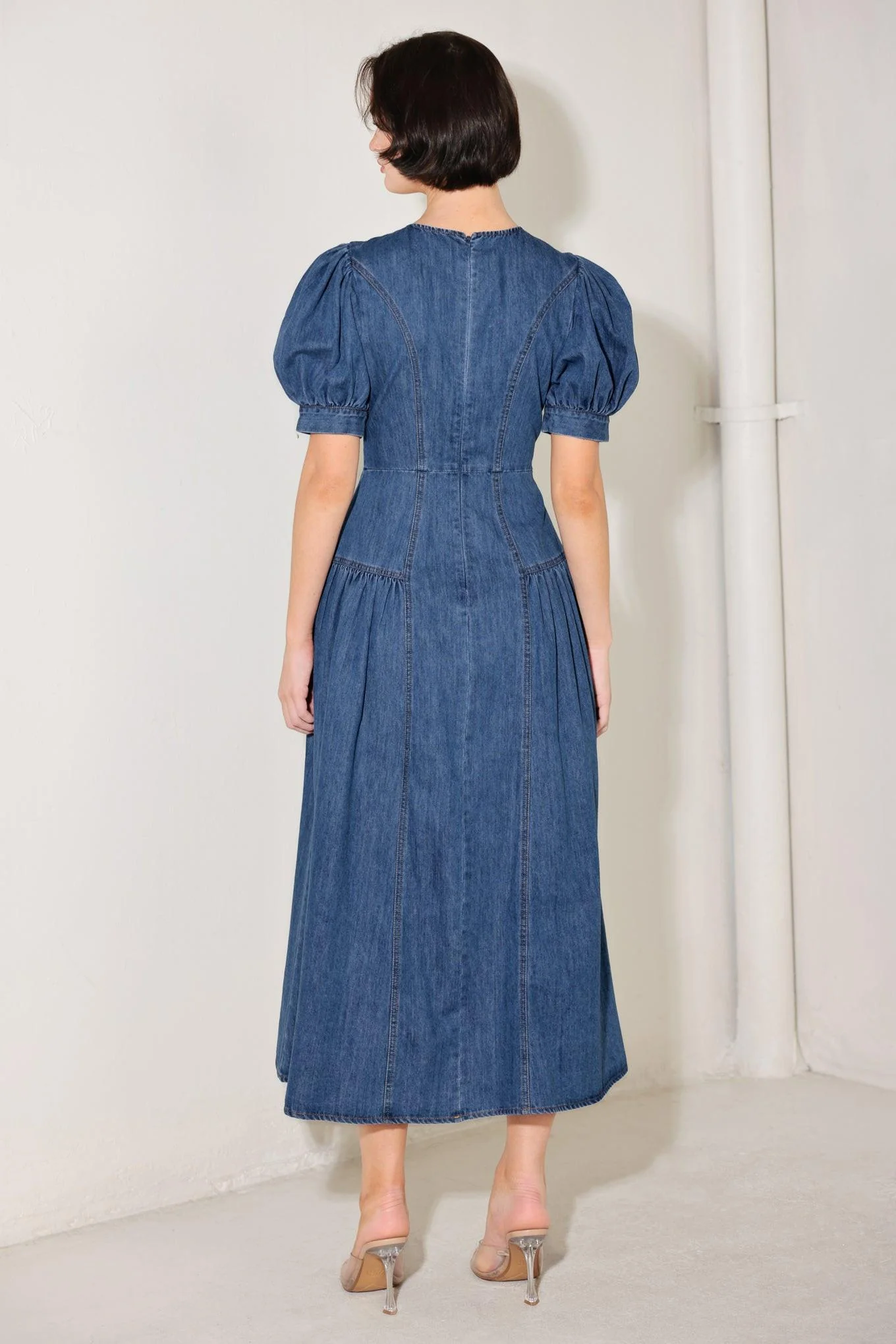 Midday in Blue Denim Midi Dress - Image 3
