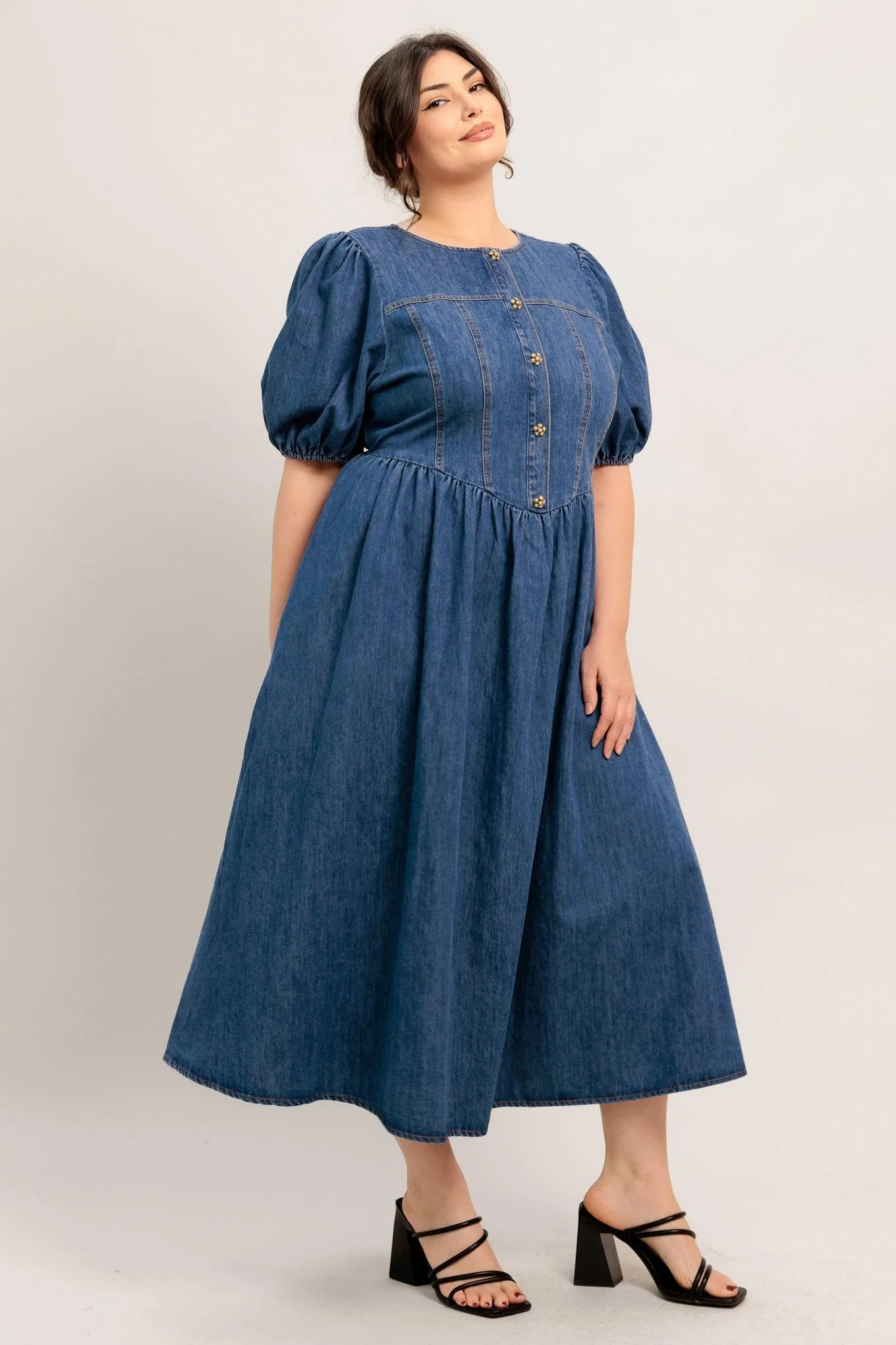 Midday in Blue Denim Midi Dress - Image 9