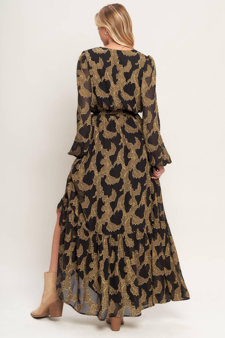 Midnight Moss Woven Jacquard Maxi Dress - Image 7