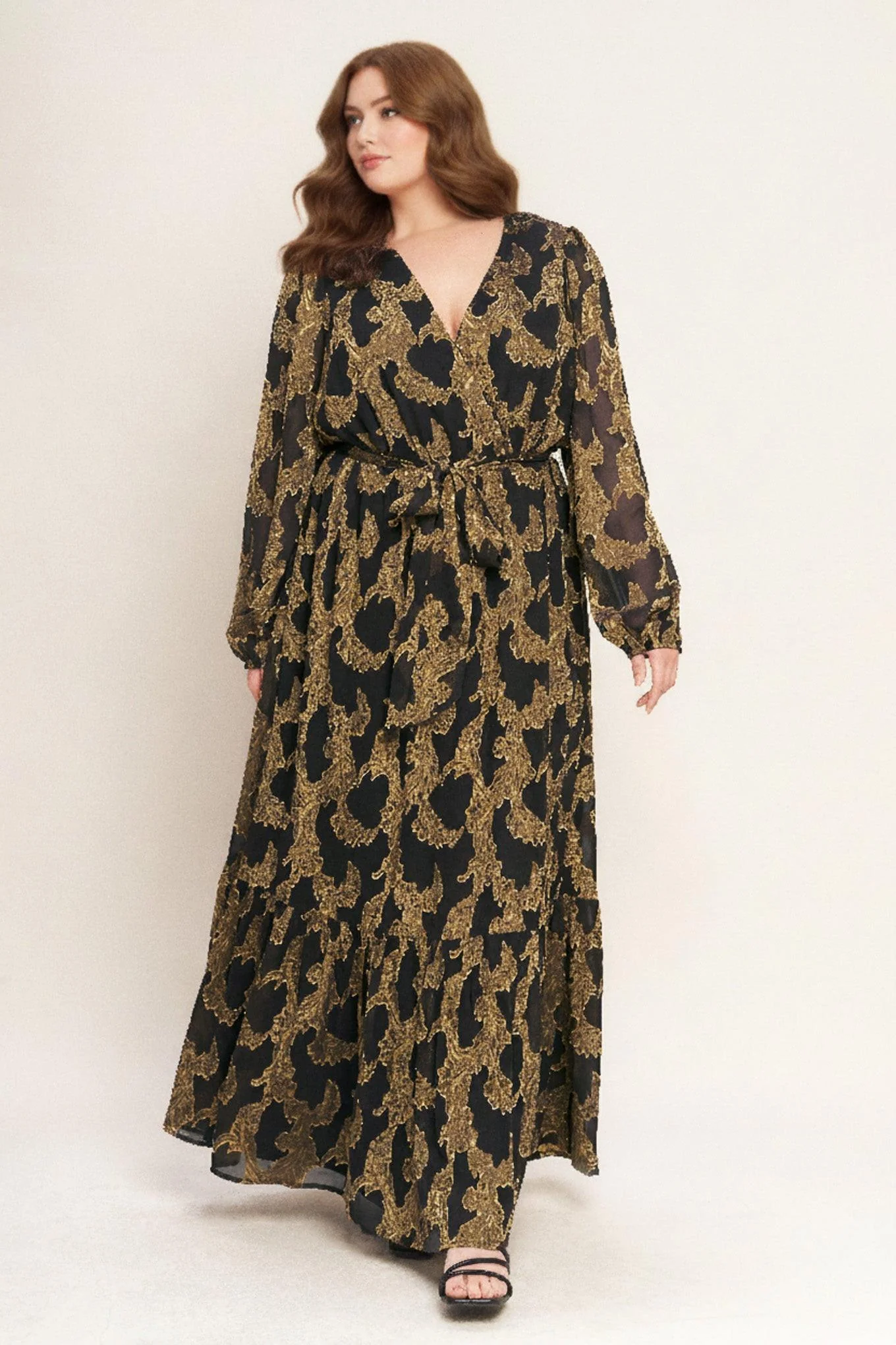 Midnight Moss Woven Jacquard Maxi Dress - Image 9