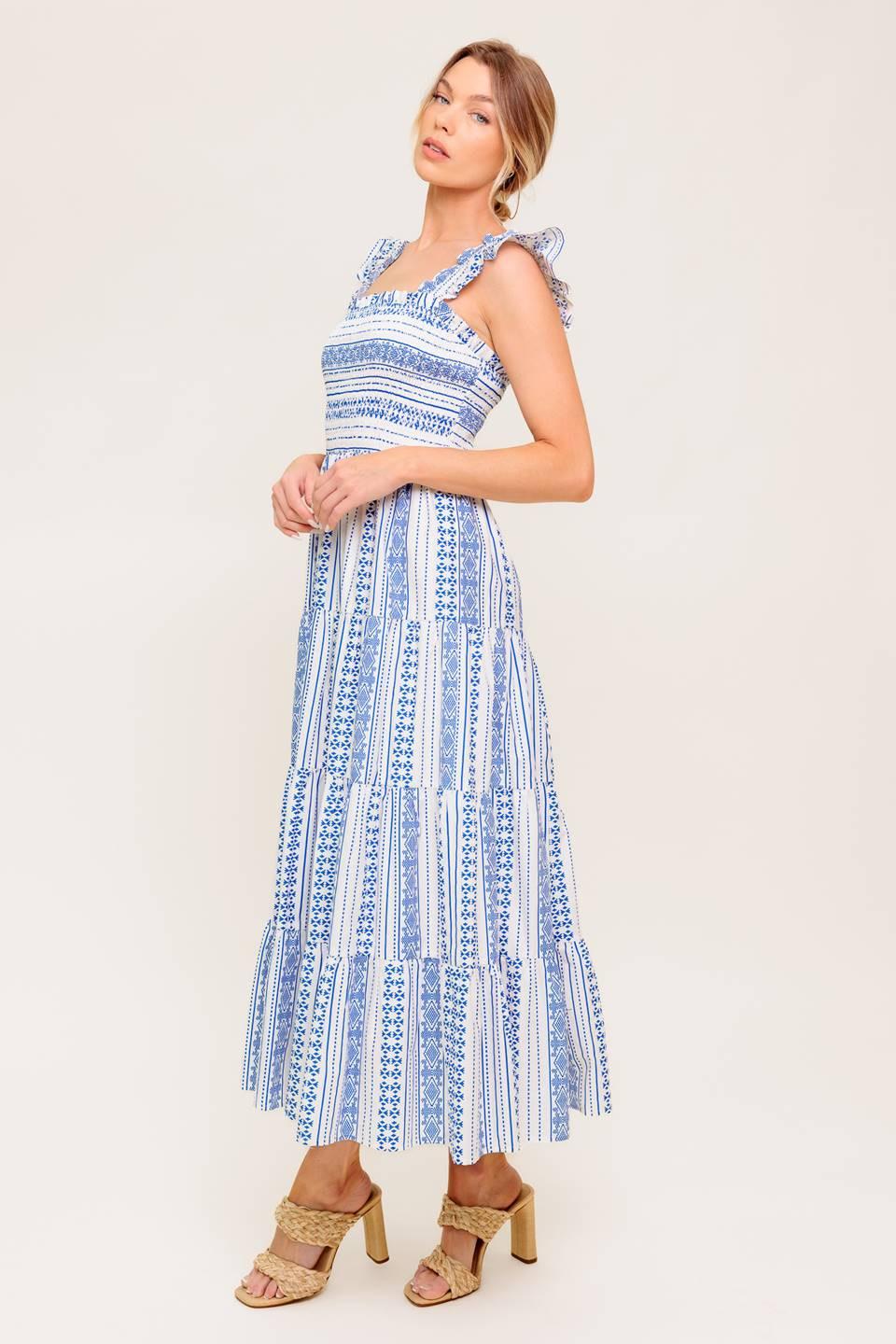 Midsummer Petals Woven Midi Dress - Image 5