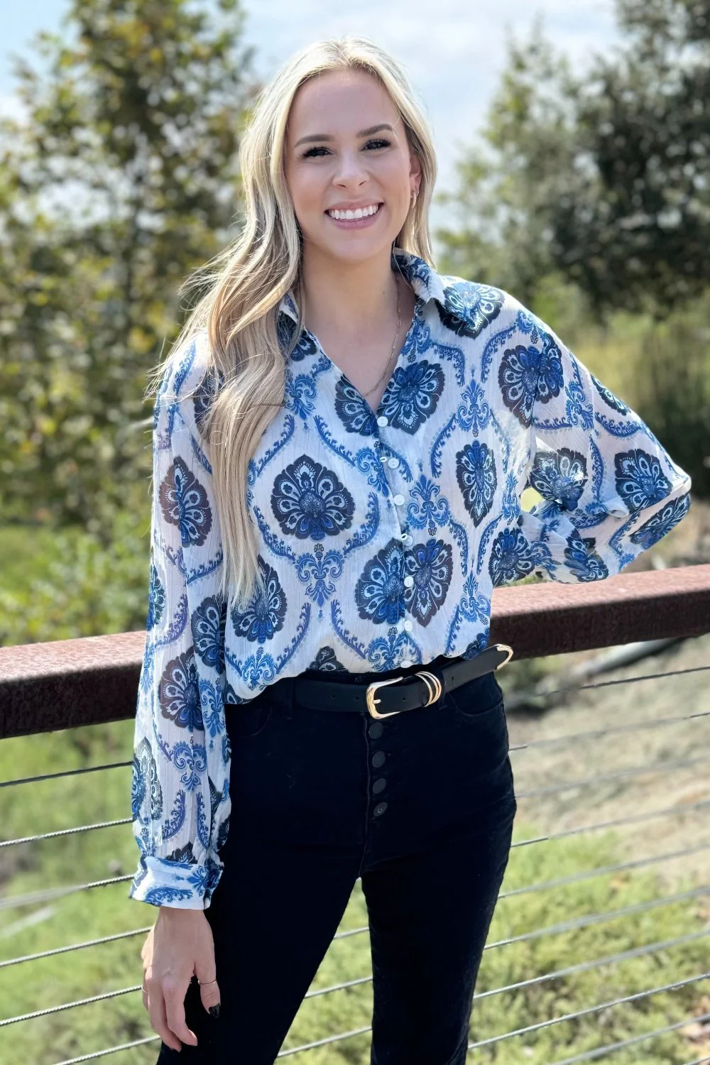 Threaded Pear Mila Pattern Button Top - Image 5