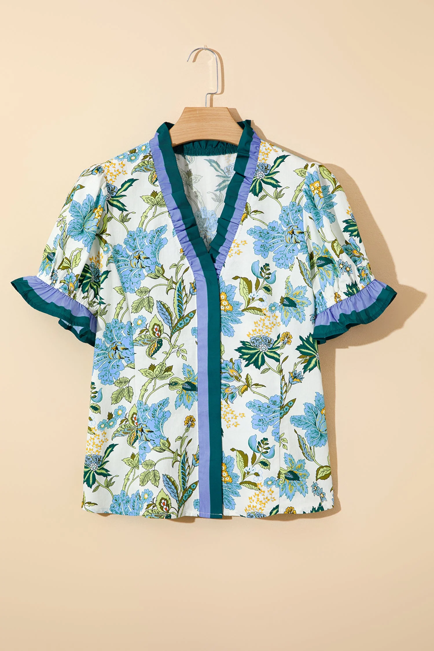 Threaded Pear Mila Trim Short Sleeve Blouse - Image 7