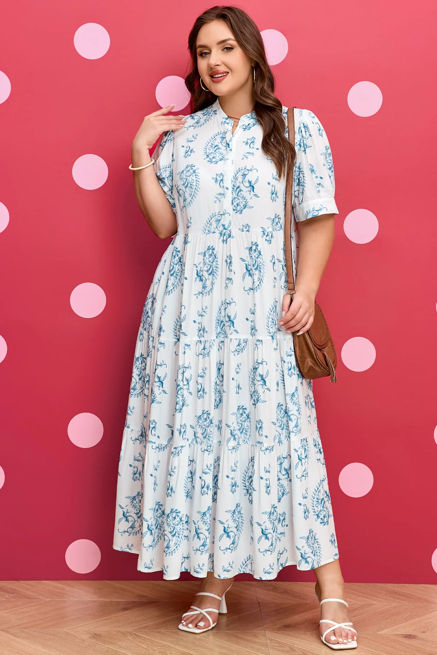 Threaded Pear Milana Short Sleeve Maxi PLUS Dress - Image 6
