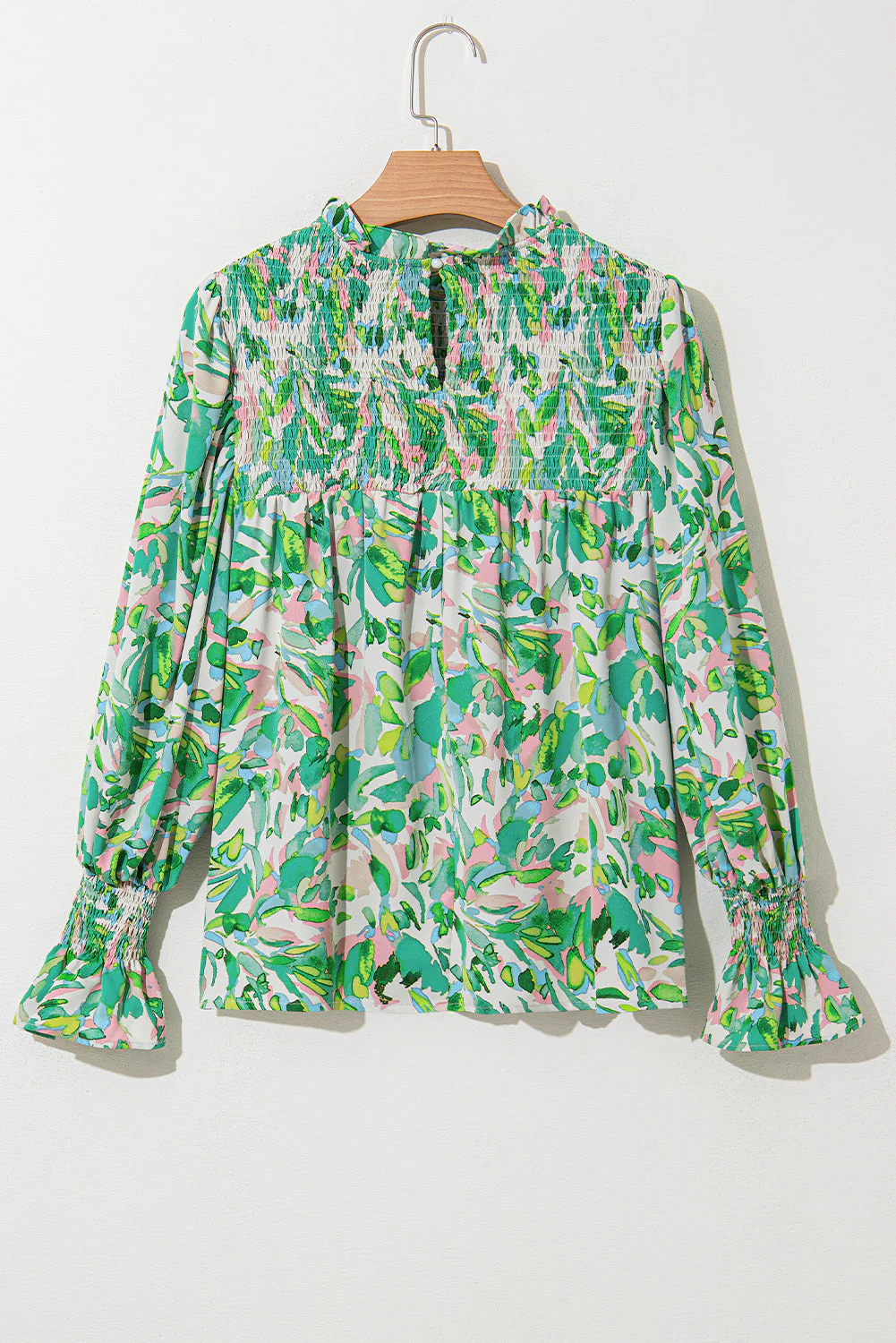 Threaded Pear Milena Sleeve Shirred Mock Blouse - Image 10