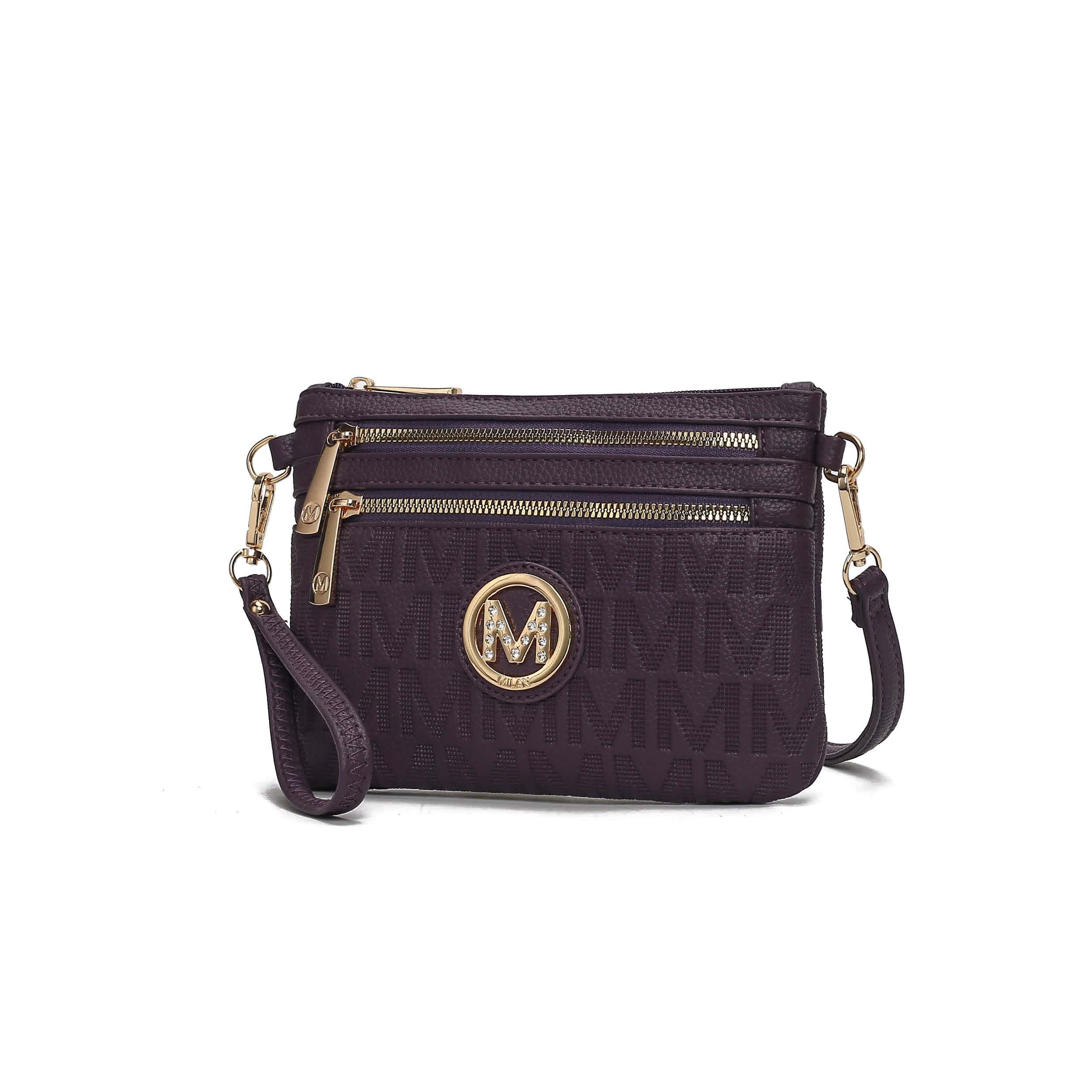 MKF Collection By Mia K. Roonie Milan M Signature Crossbody Wristlet - Image 2