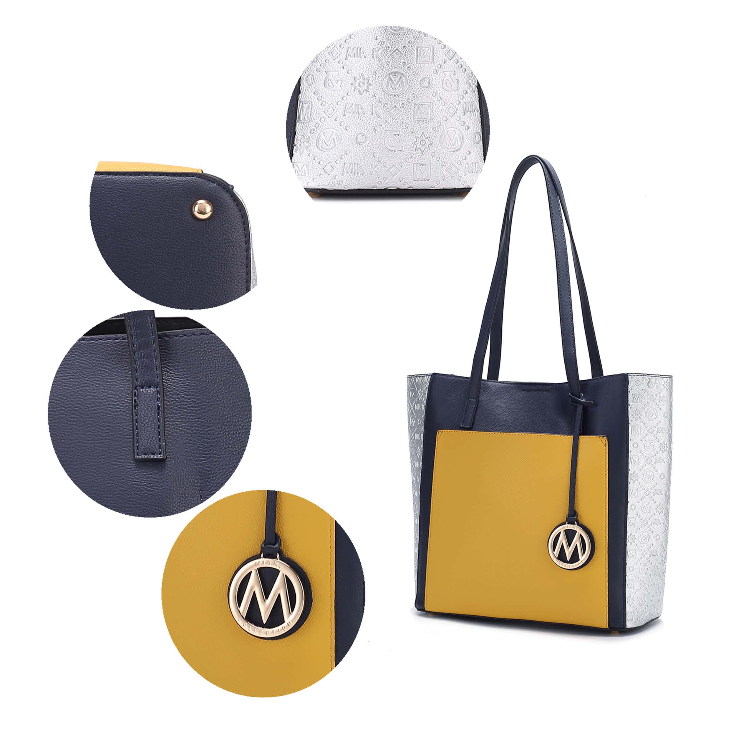 MKF Collection by Mia K. MKF Collection Leah Vegan Leather color-block Women’s Tote Bag by Mia K - Image 3