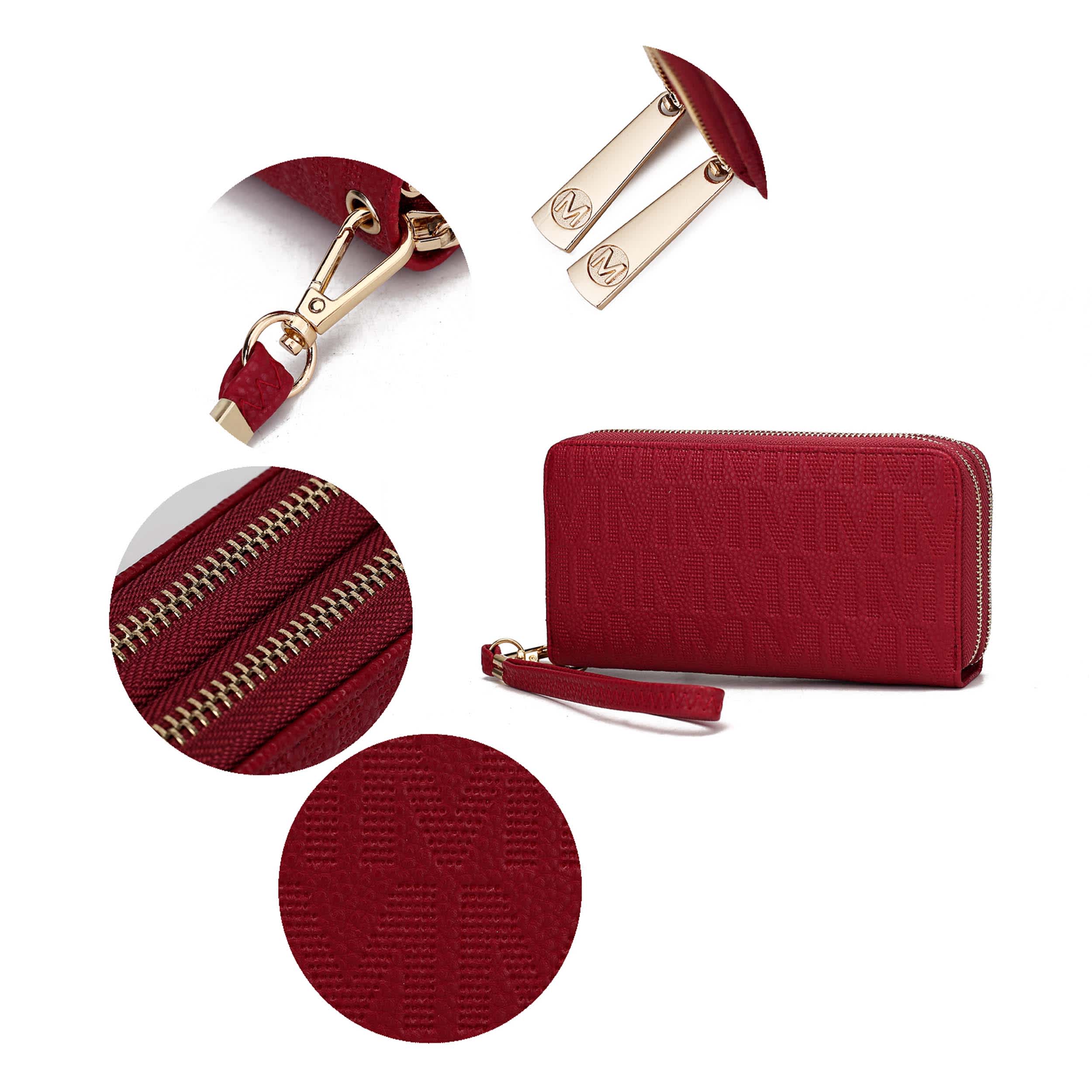 MKF Collection by Mia K. MKF Collection Lisbette Embossed M Signature Wallet by Mia K - Image 4