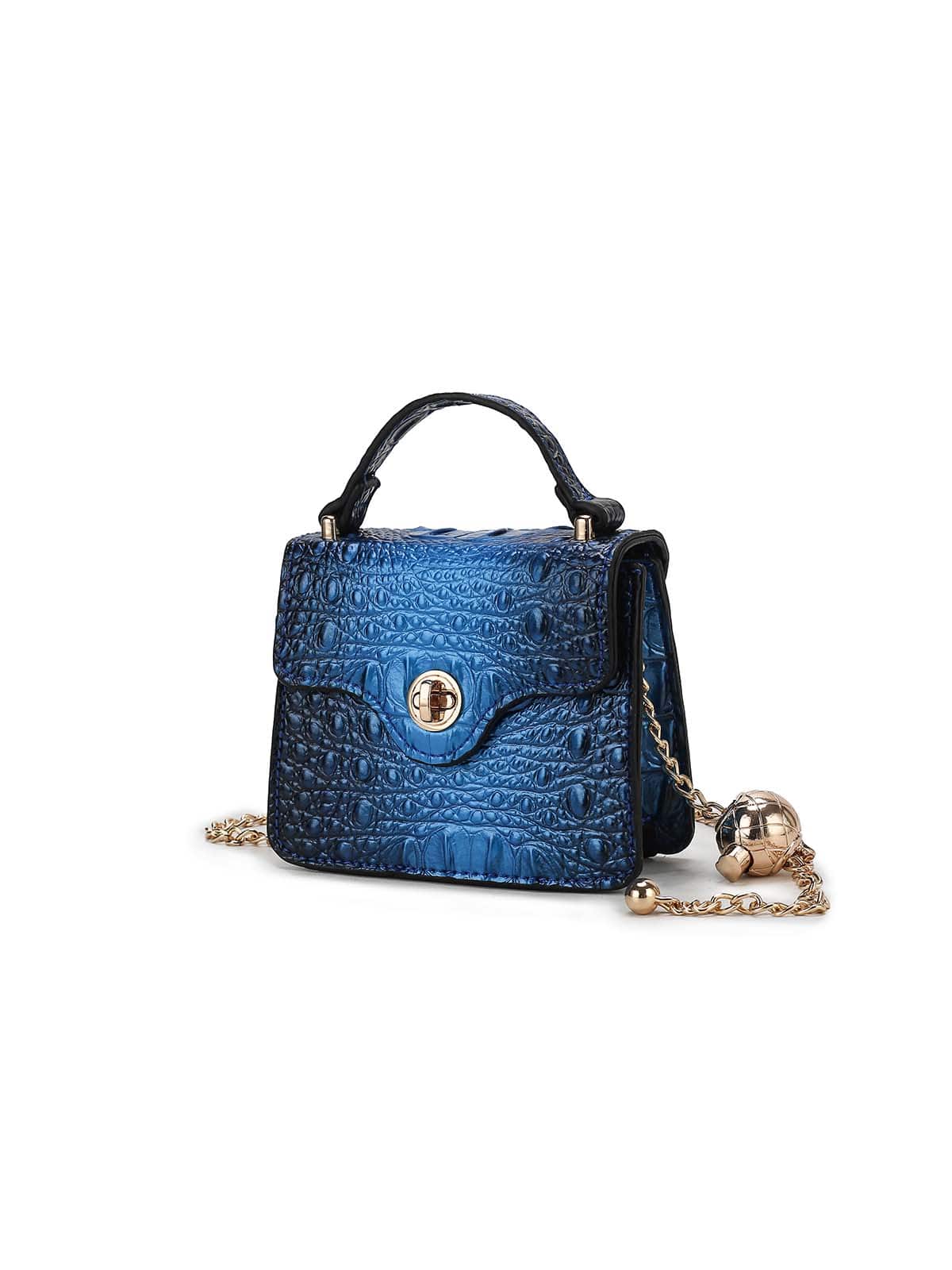 MKF Collection Luxe Croc-Embossed Mini Satchel with Chain Strap by Mia K - Image 5