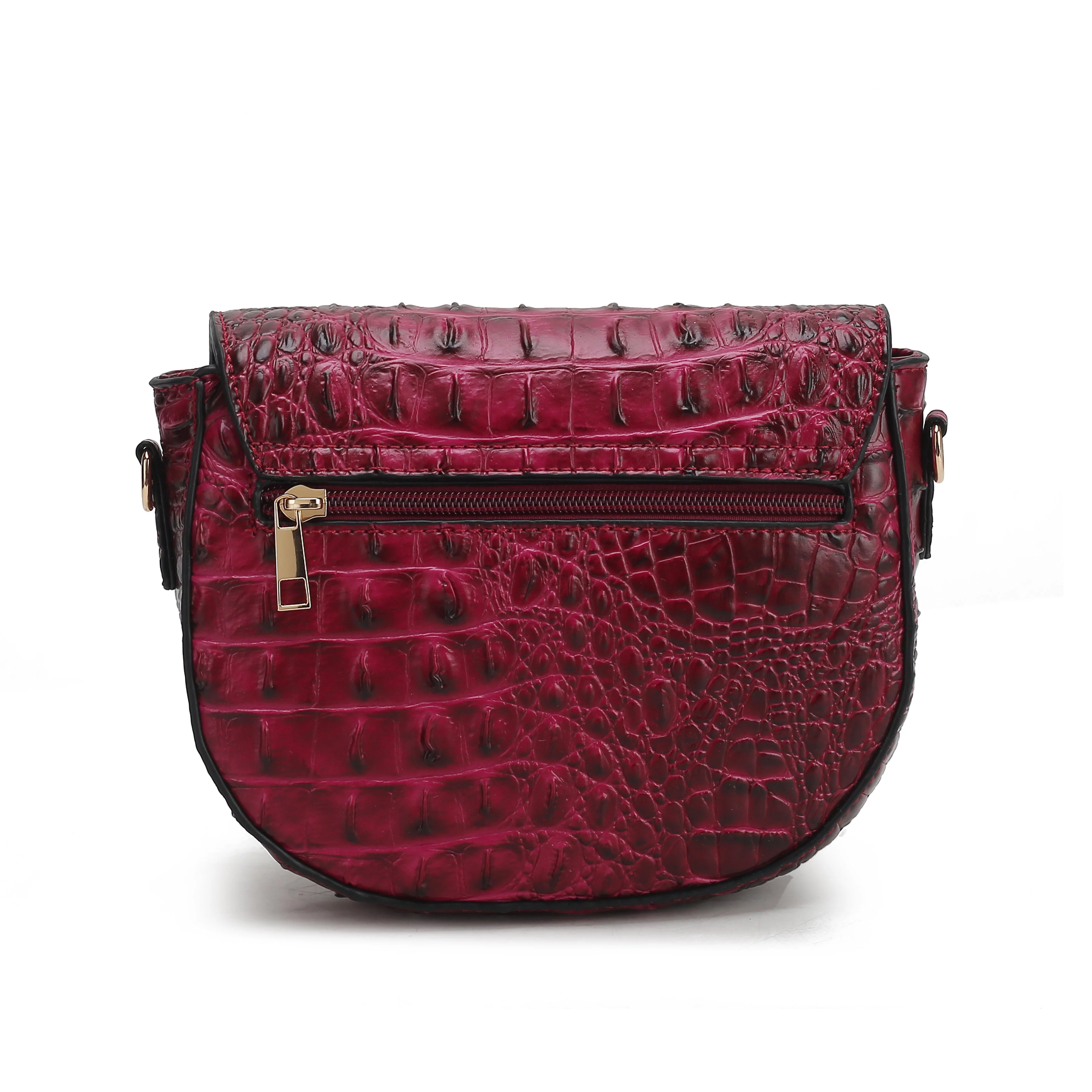 MKF Collection Women's Amalia Solid Croc Crossbody Bag - Image 3