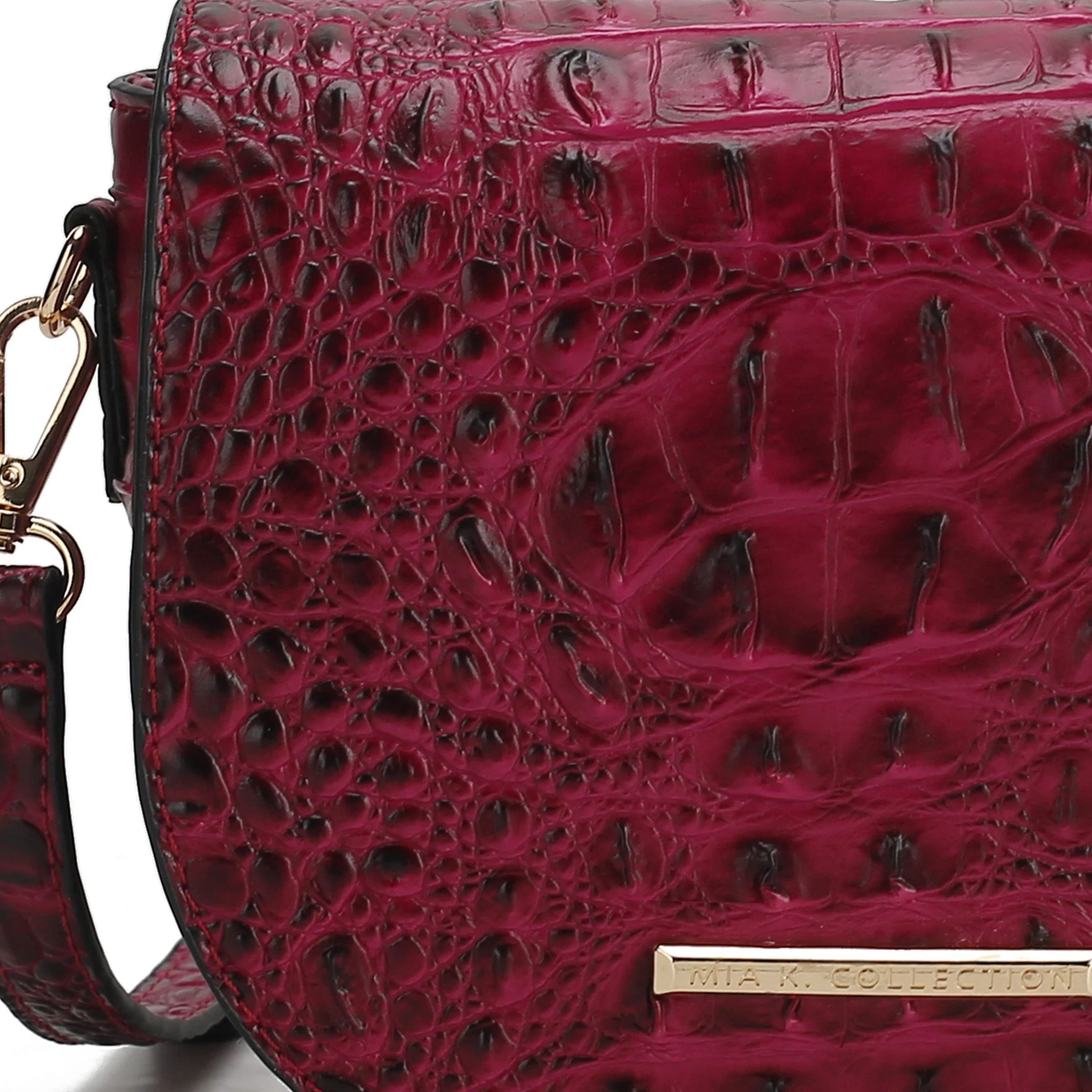 MKF Collection Women's Amalia Solid Croc Crossbody Bag - Image 5