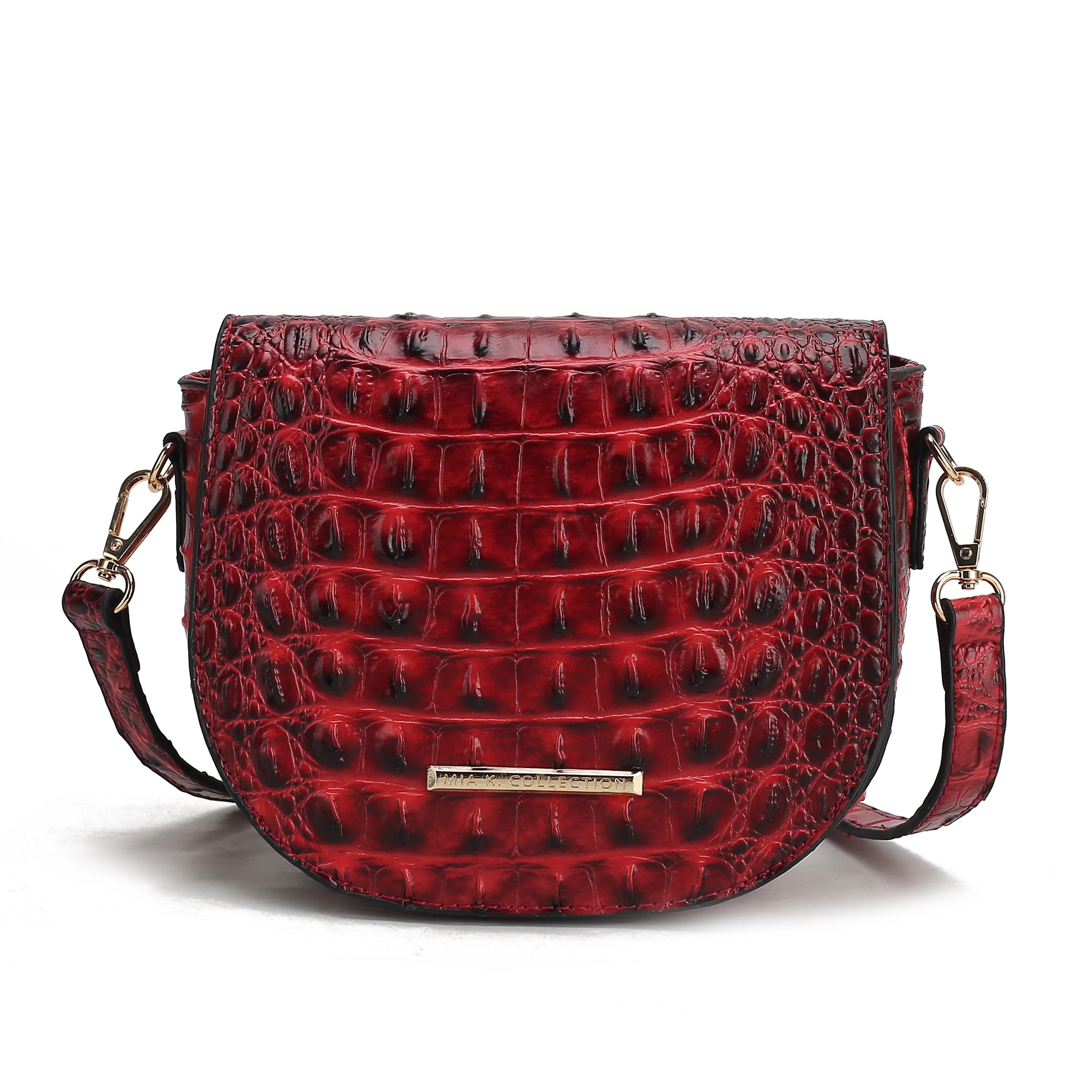 MKF Collection Women's Amalia Solid Croc Crossbody Bag - Image 8