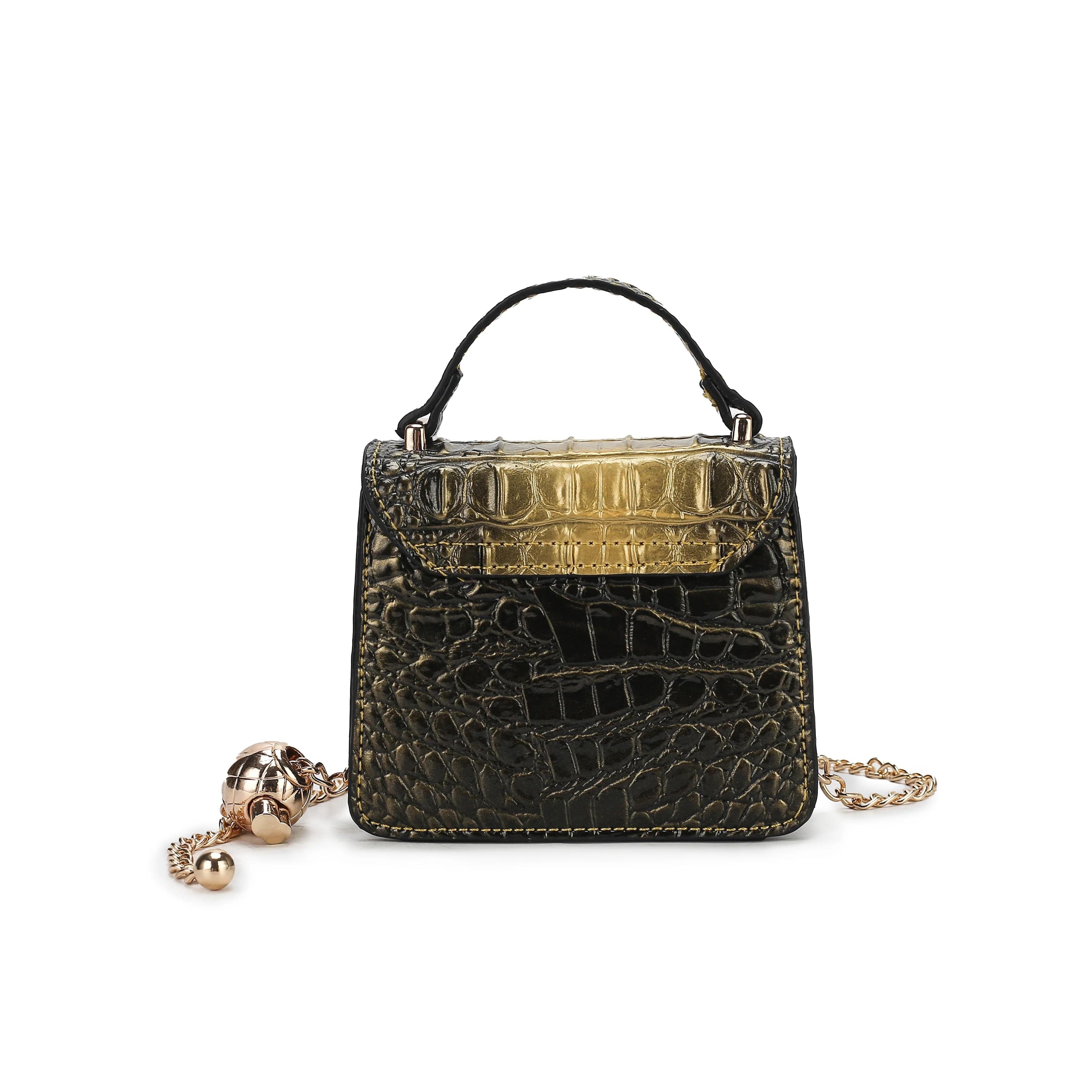 MKF Collection Women's Luxe Croc-Embossed Mini Satchel - Image 3