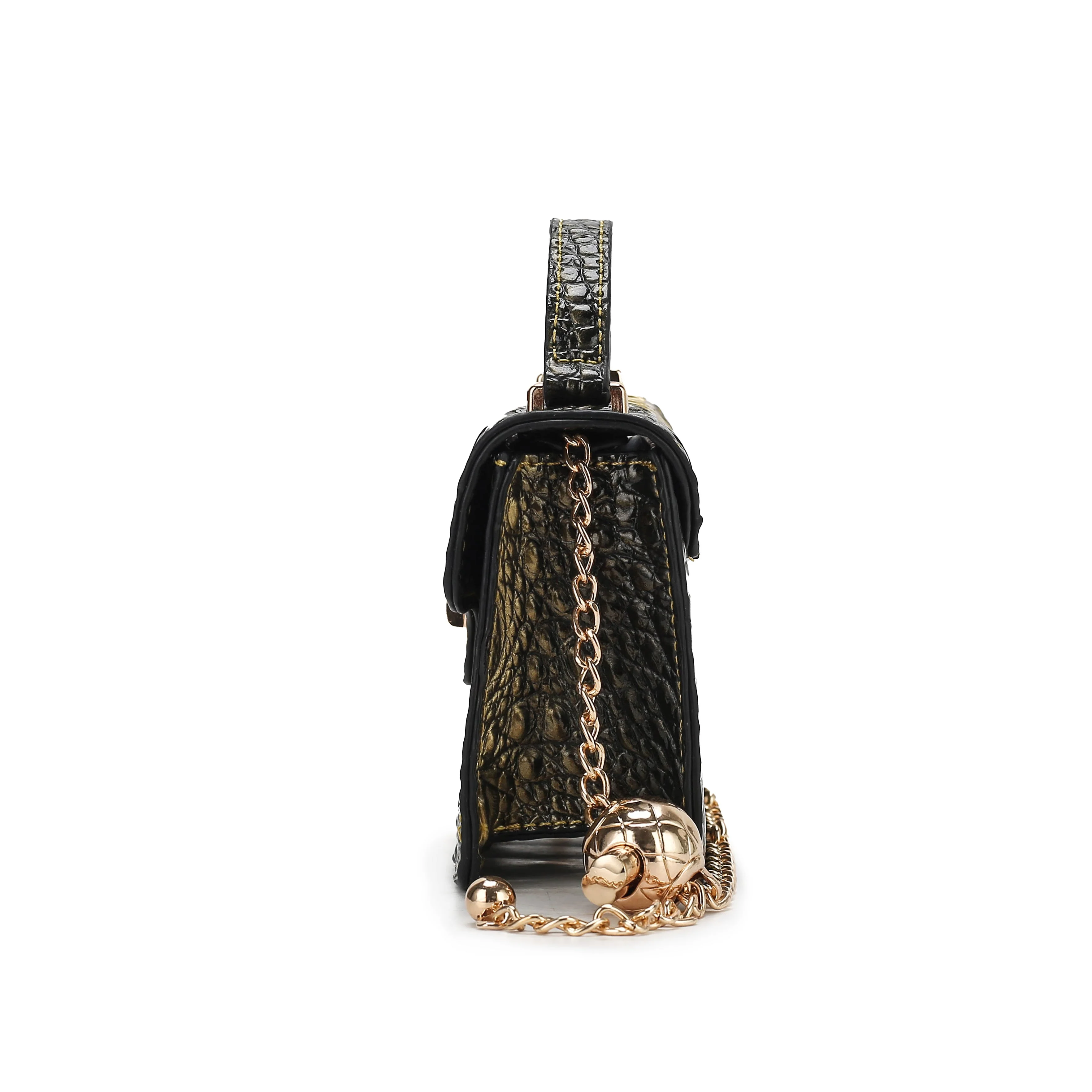 MKF Collection Women's Luxe Croc-Embossed Mini Satchel - Image 4