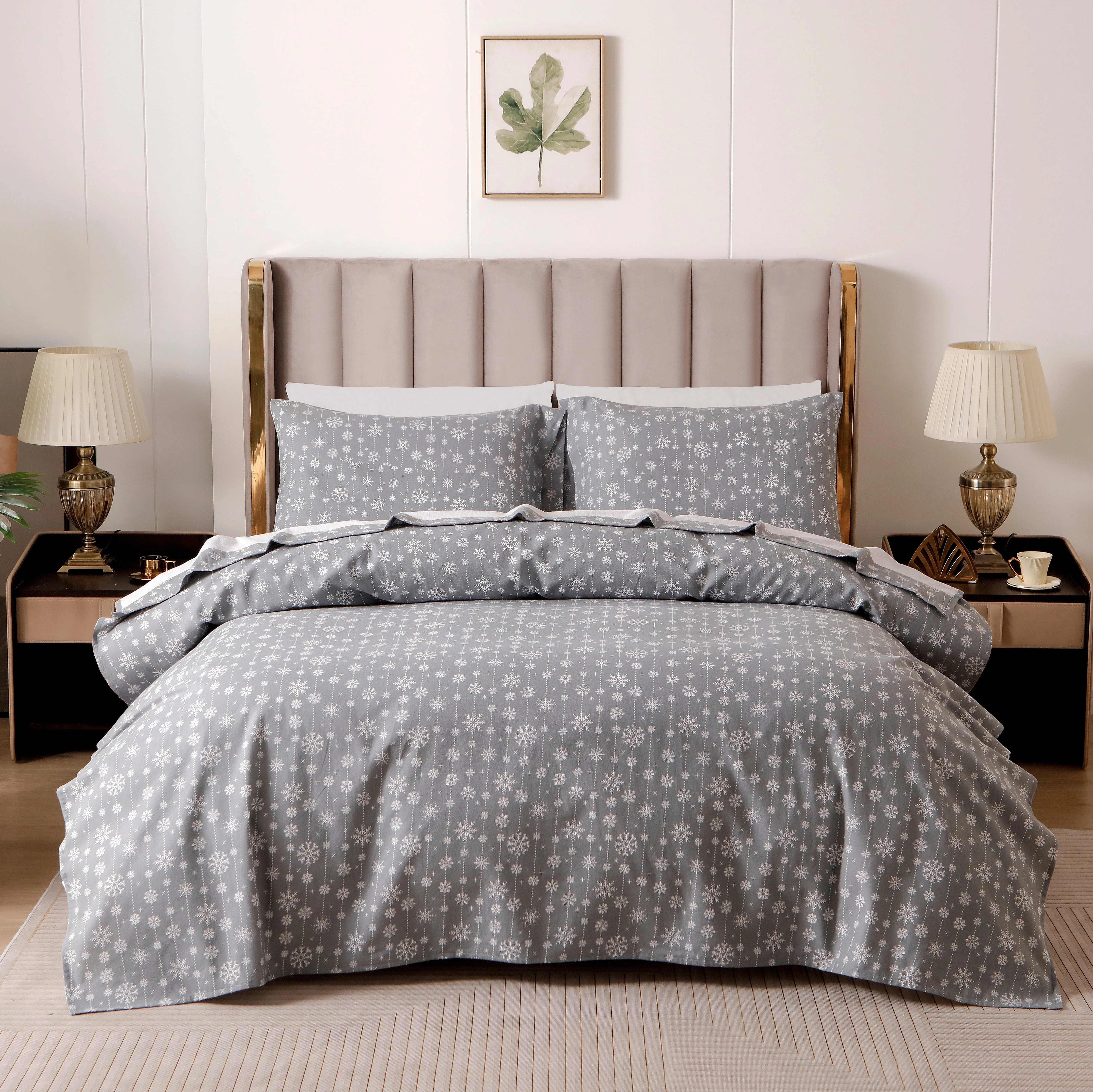 Mocassi 4-Piece Holiday Cotton Flannel Sheet Set - 100% Turkish Cotton - Image 15