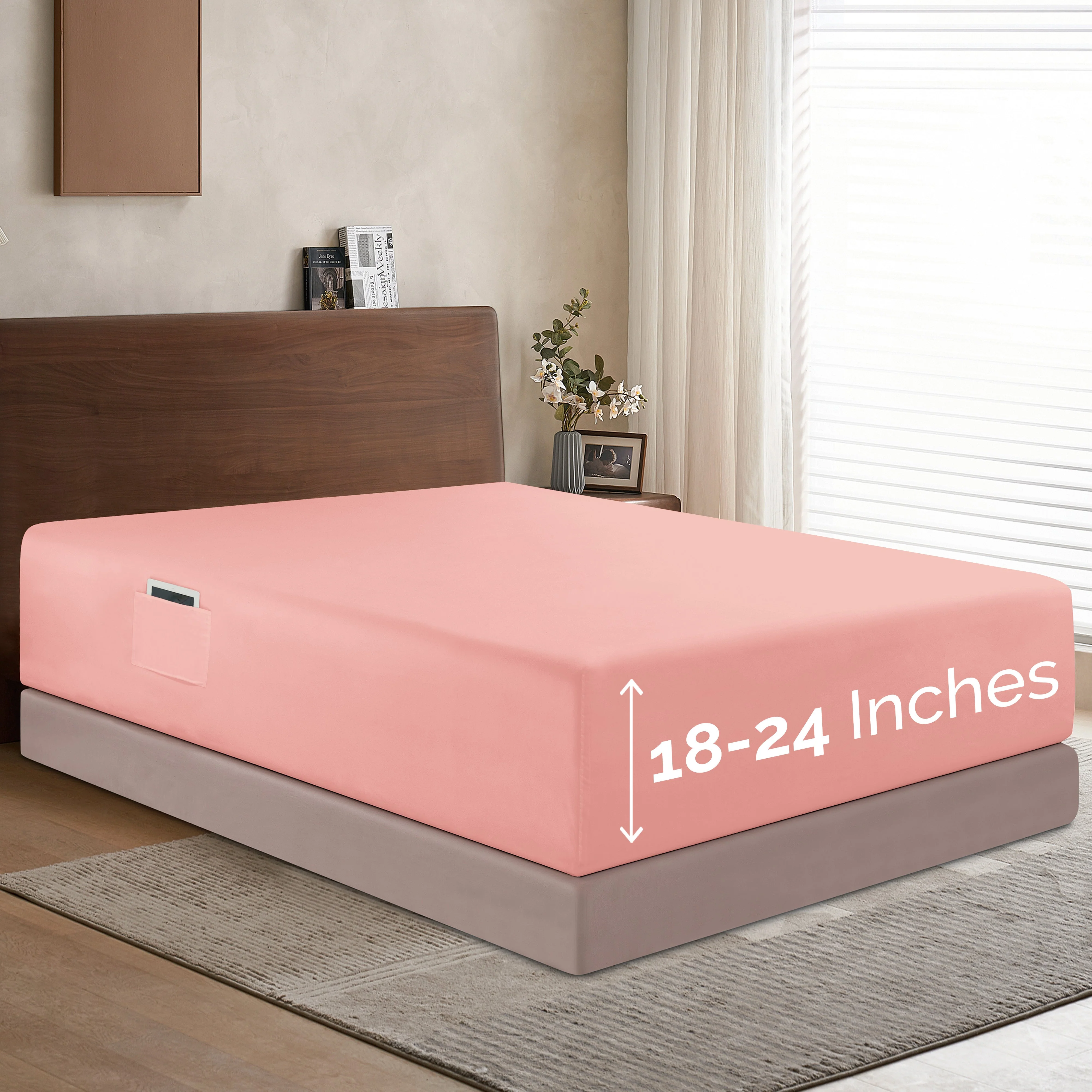 Mocassi Extra Deep Pocket 18"-24" Single Fitted Sheet for High Mattress, Bright Shades - Image 4