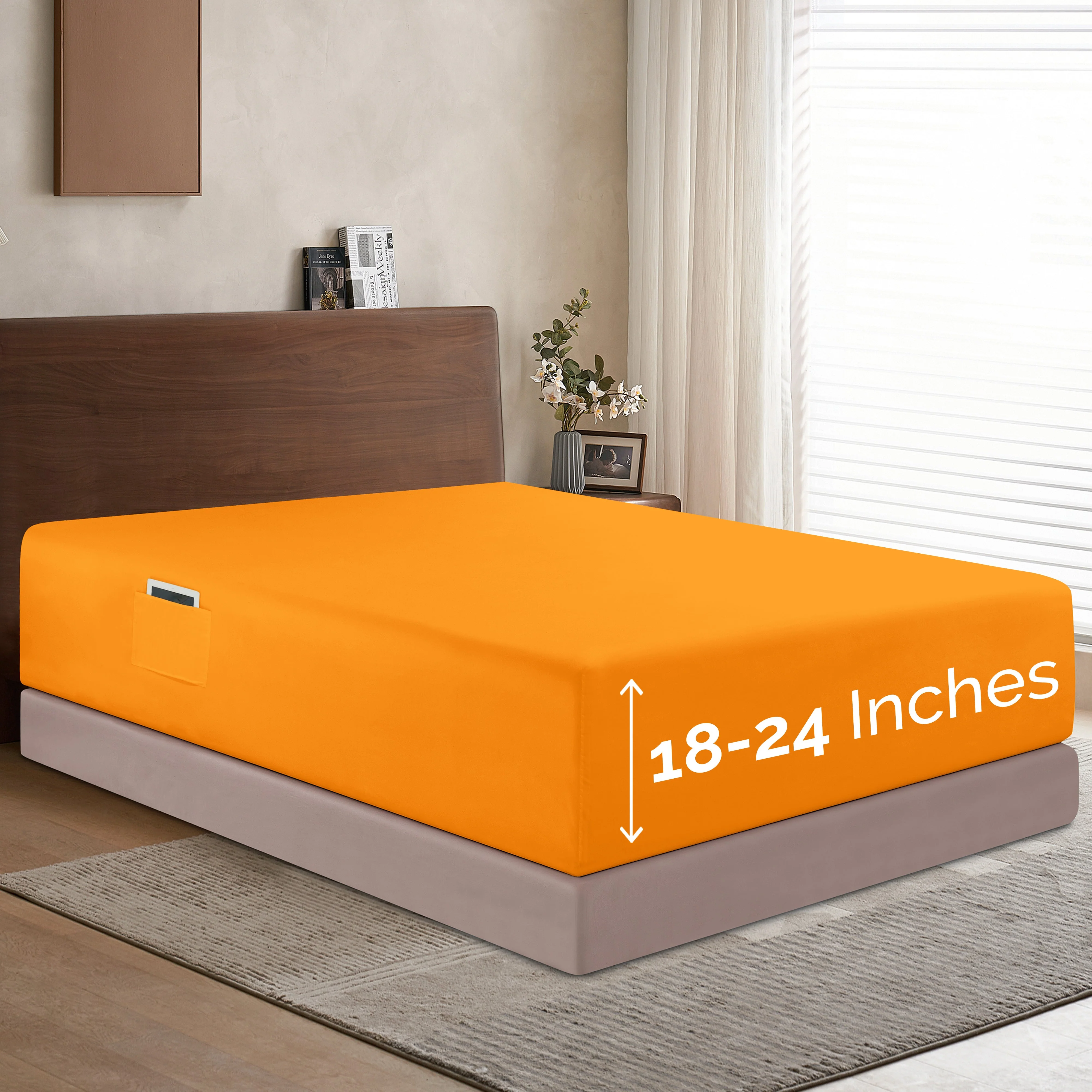 Mocassi Extra Deep Pocket 18"-24" Single Fitted Sheet for High Mattress, Bright Shades - Image 8