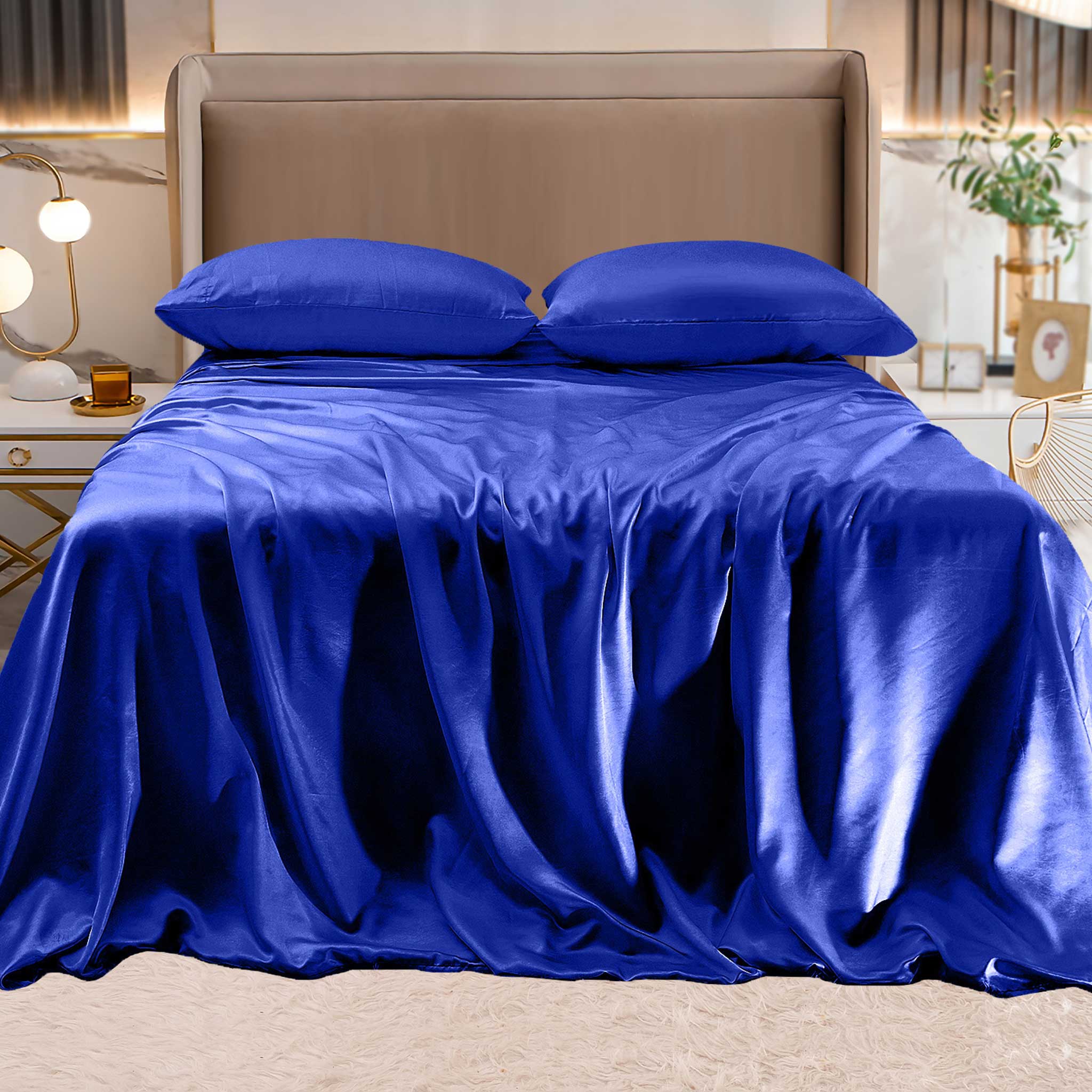 Mocassi Fine 4-Piece Silky Satin Sheet Set, Moody Shades - Image 5