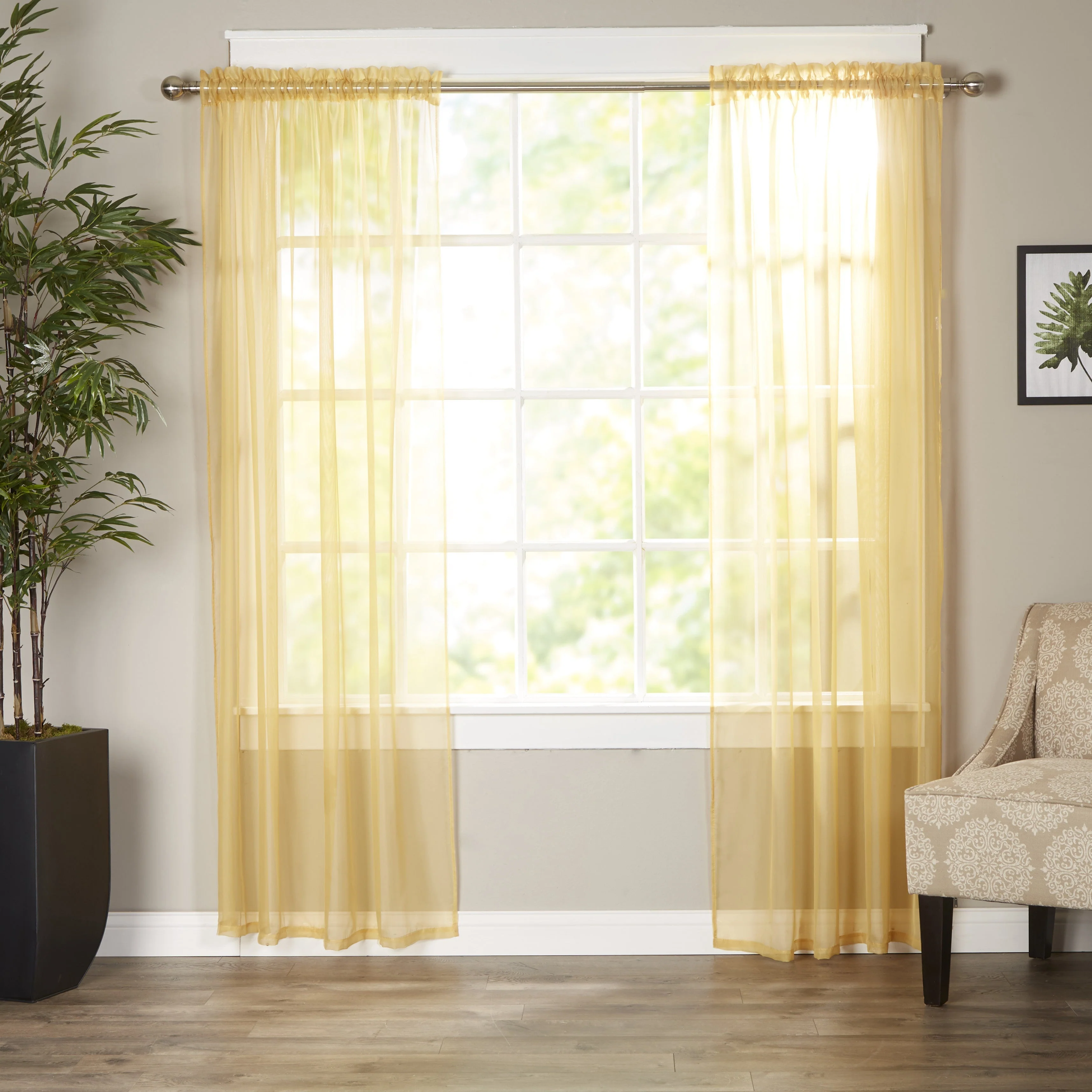 Mocassi Set of 2 Braxton Sheer Curtain Panels - 40" W x 84" L - Image 10