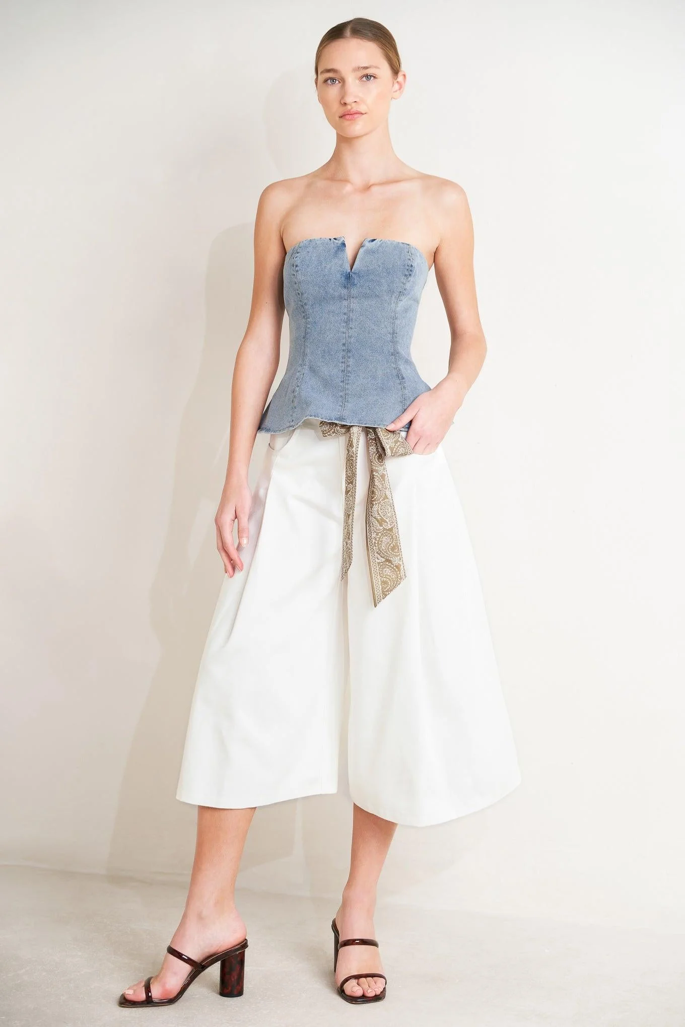 Modern Mermaid Corset Denim Top - Image 4