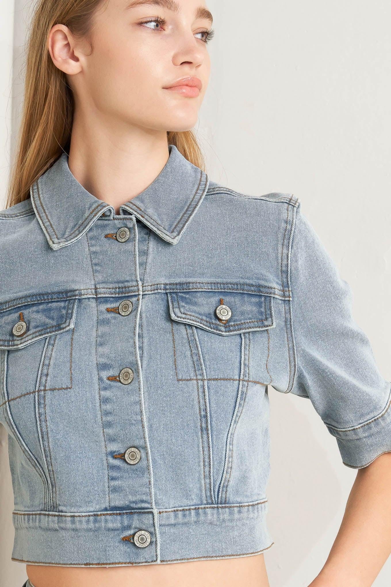 Modern Neutral Denim Jacket - Image 2