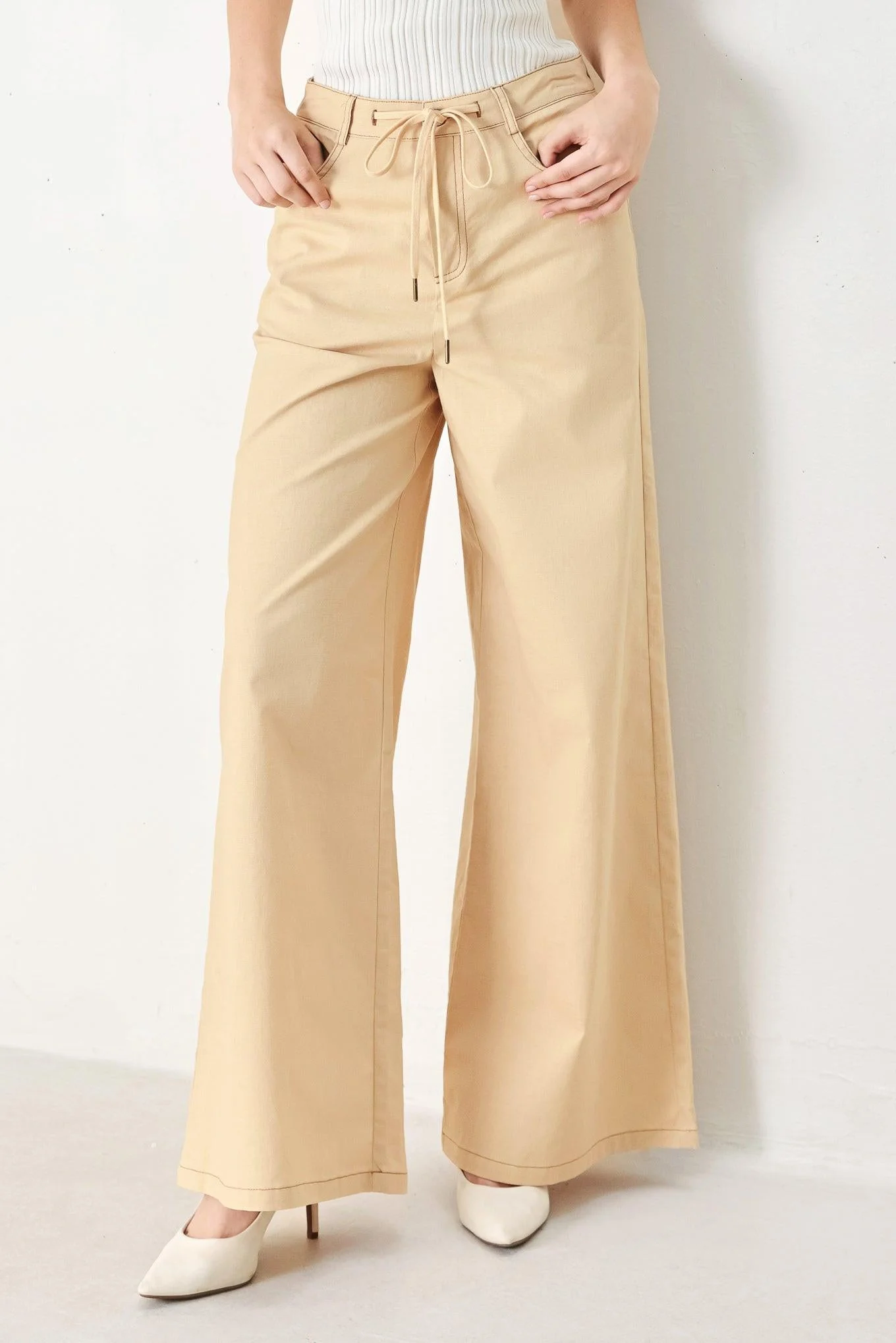 Modern Sand Woven Pants - Image 4