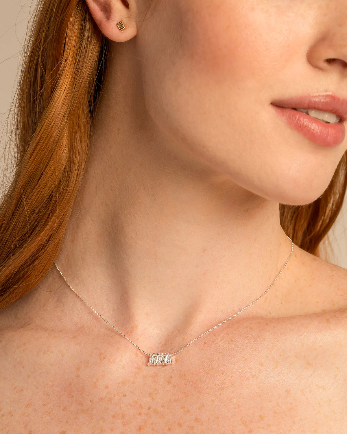 Mom Baguette Dainty Necklace - Image 4