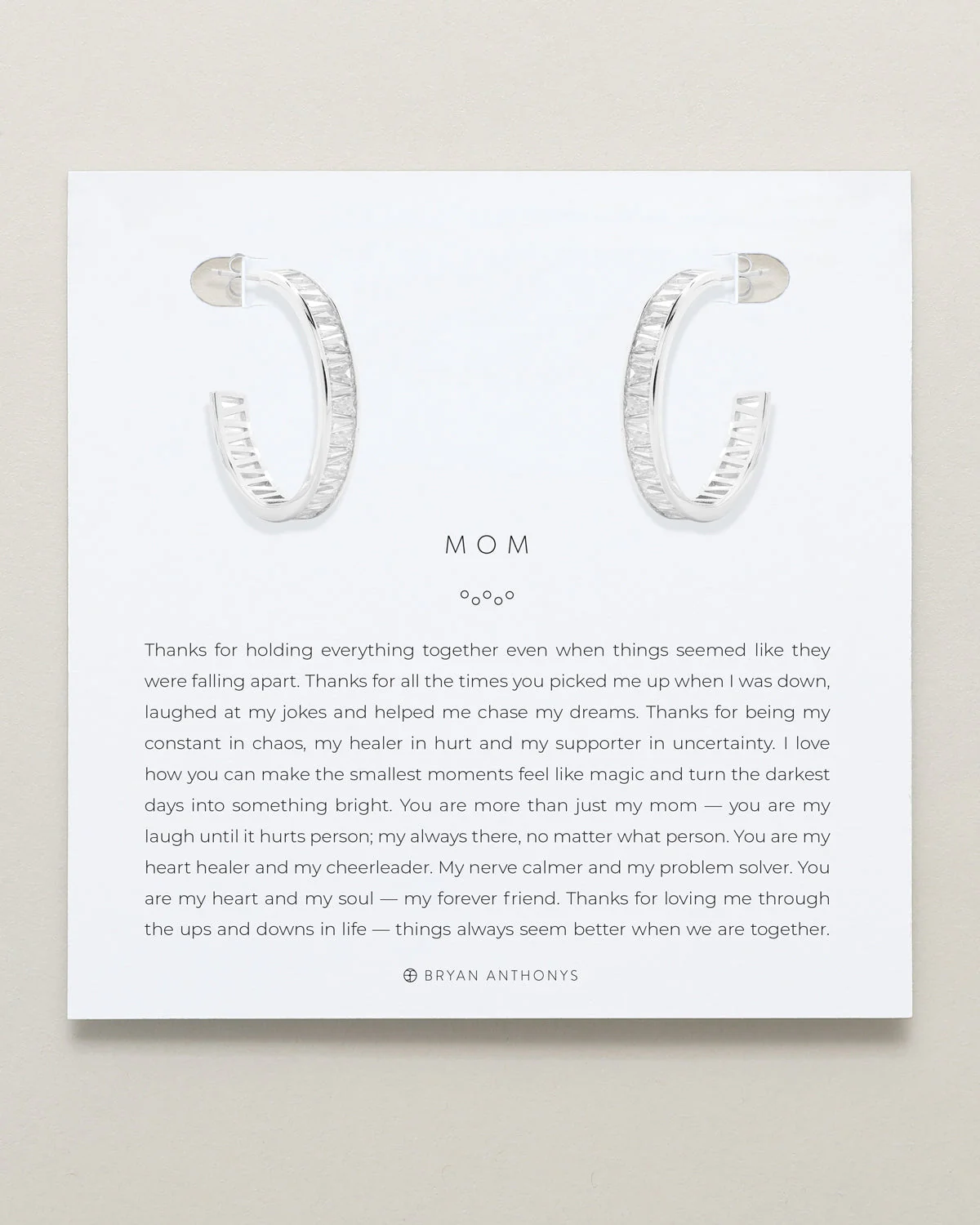 Mom Baguette Midi Hoop Earrings - Image 2