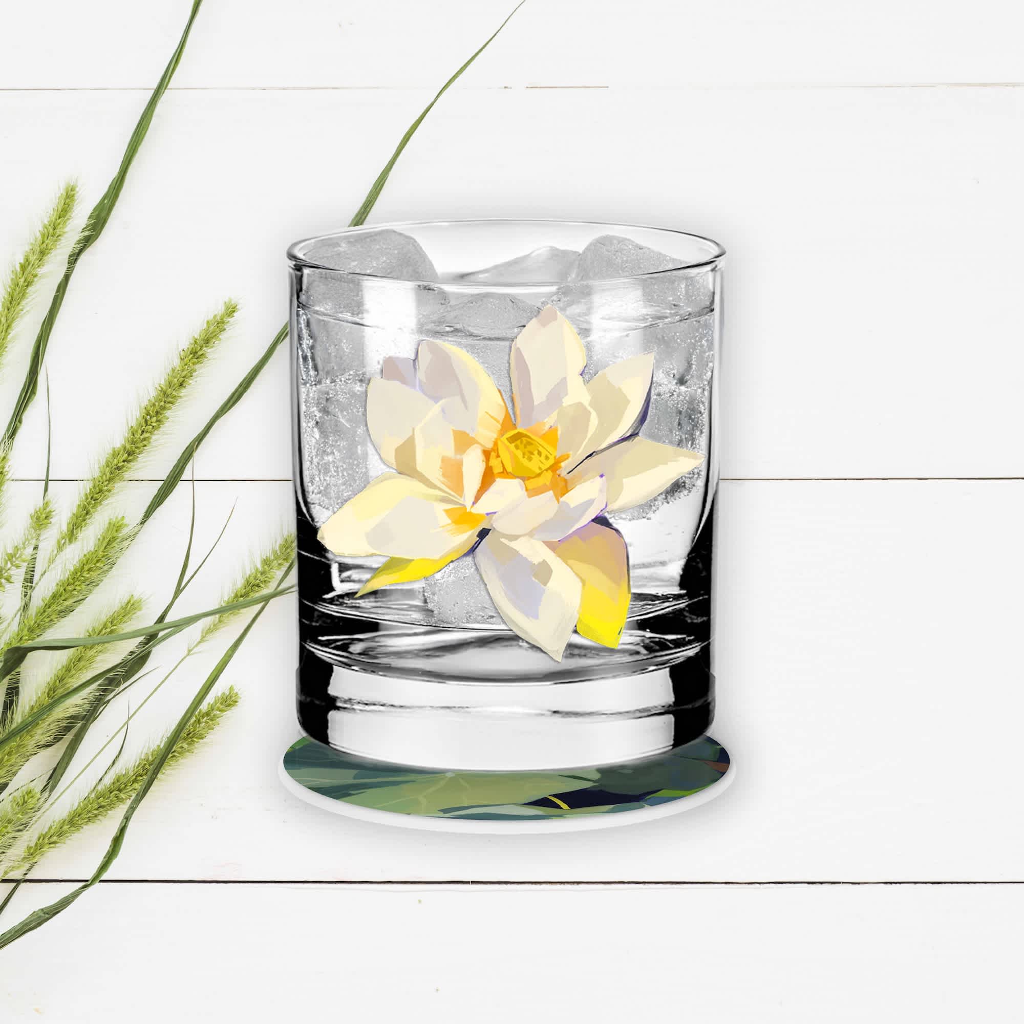 Morning Pond - 11 oz Water Lily Jasmine Candle & Coaster Set - Image 3