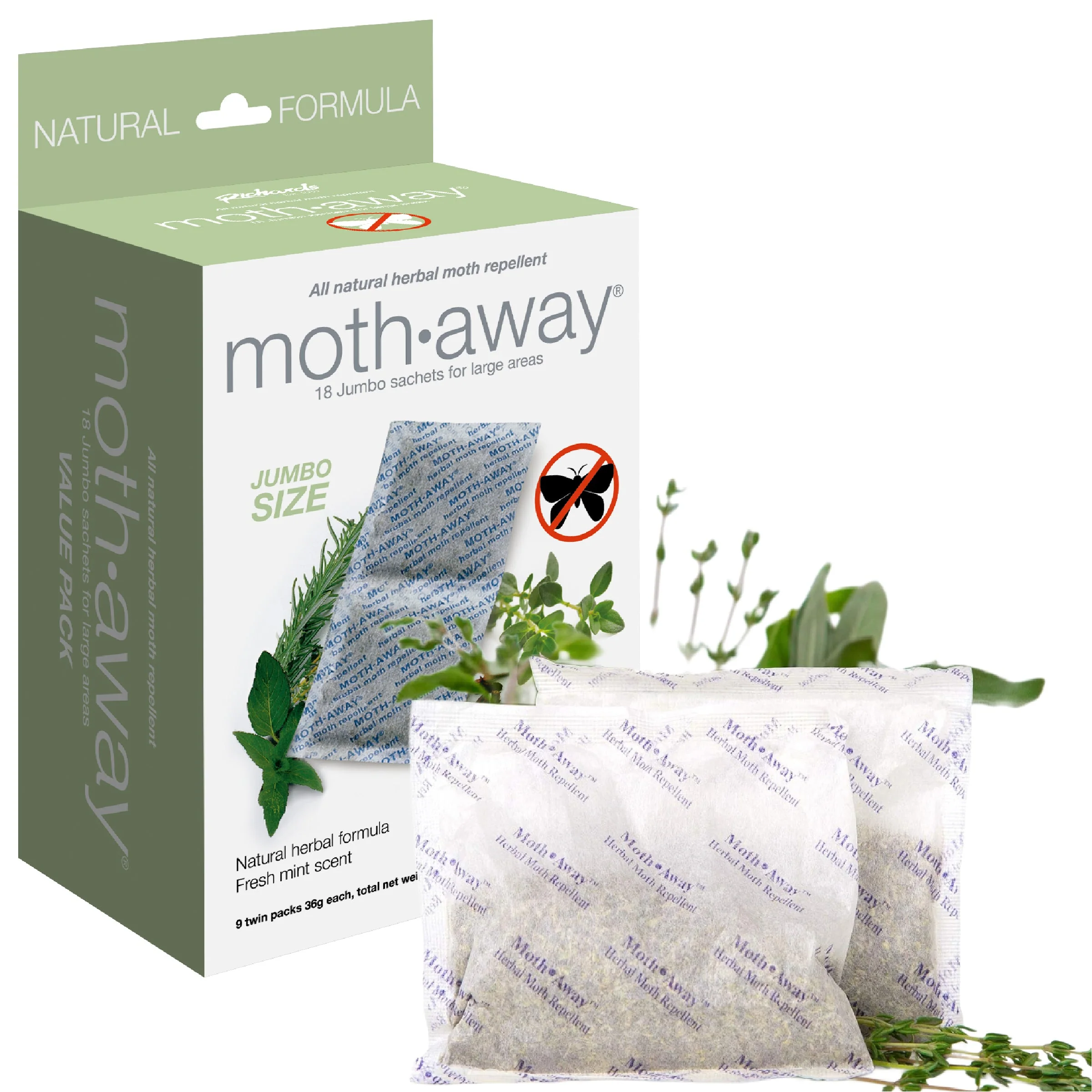 Moth Away All Natural Herbal Moth Repellent - Non Toxic - Jumbo Sachets - Image 8