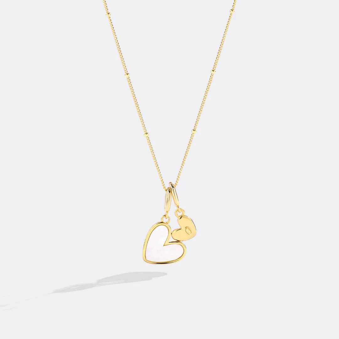 Mint & Lily Mother Of Pearl Heart Initial Necklace - Image 43