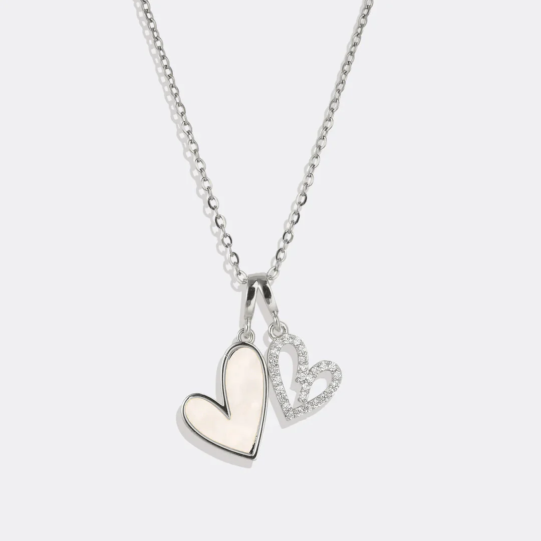 Mint & Lily Mother of Pearl & Pave Hearts Necklace - Image 17
