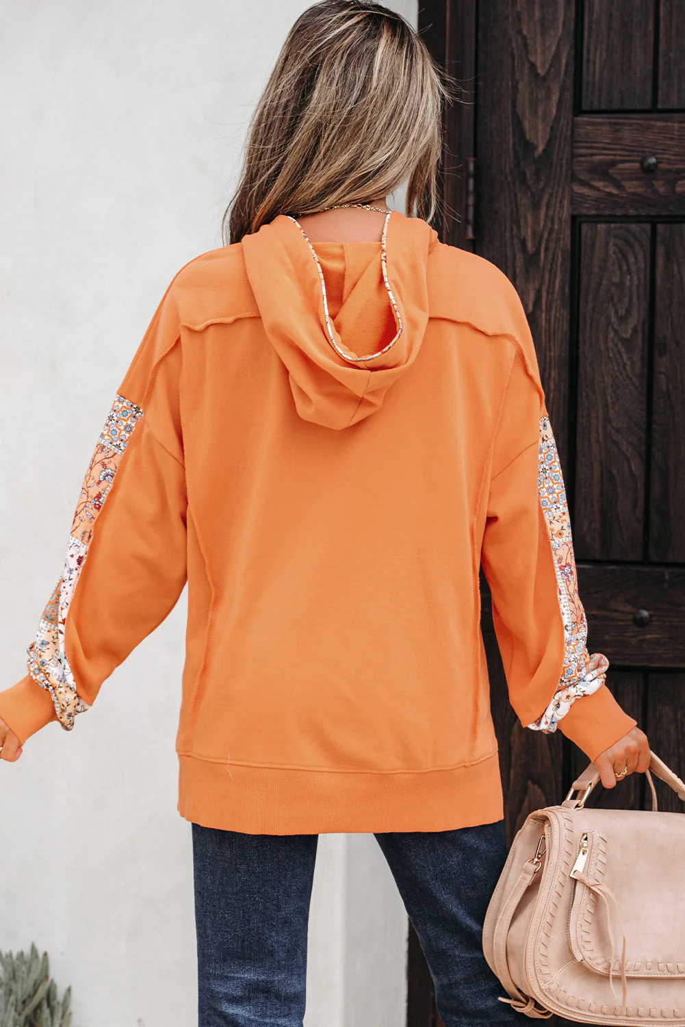 Threaded Pear Myrassa Side Slit Drawstring Hoodie - Image 2