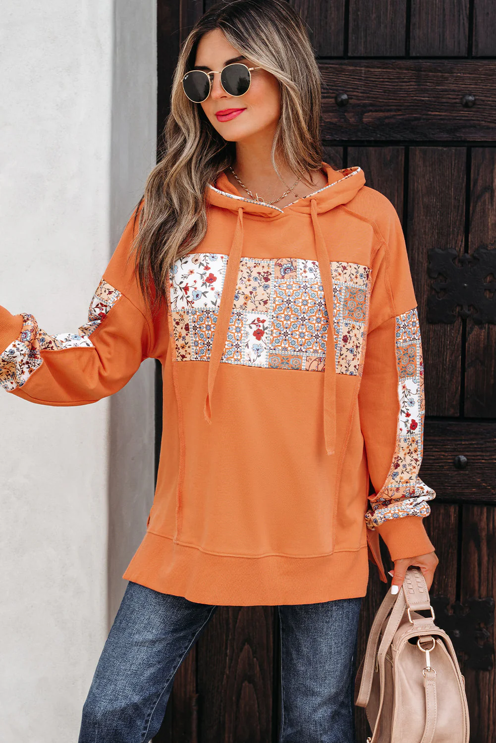 Threaded Pear Myrassa Side Slit Drawstring Hoodie - Image 4