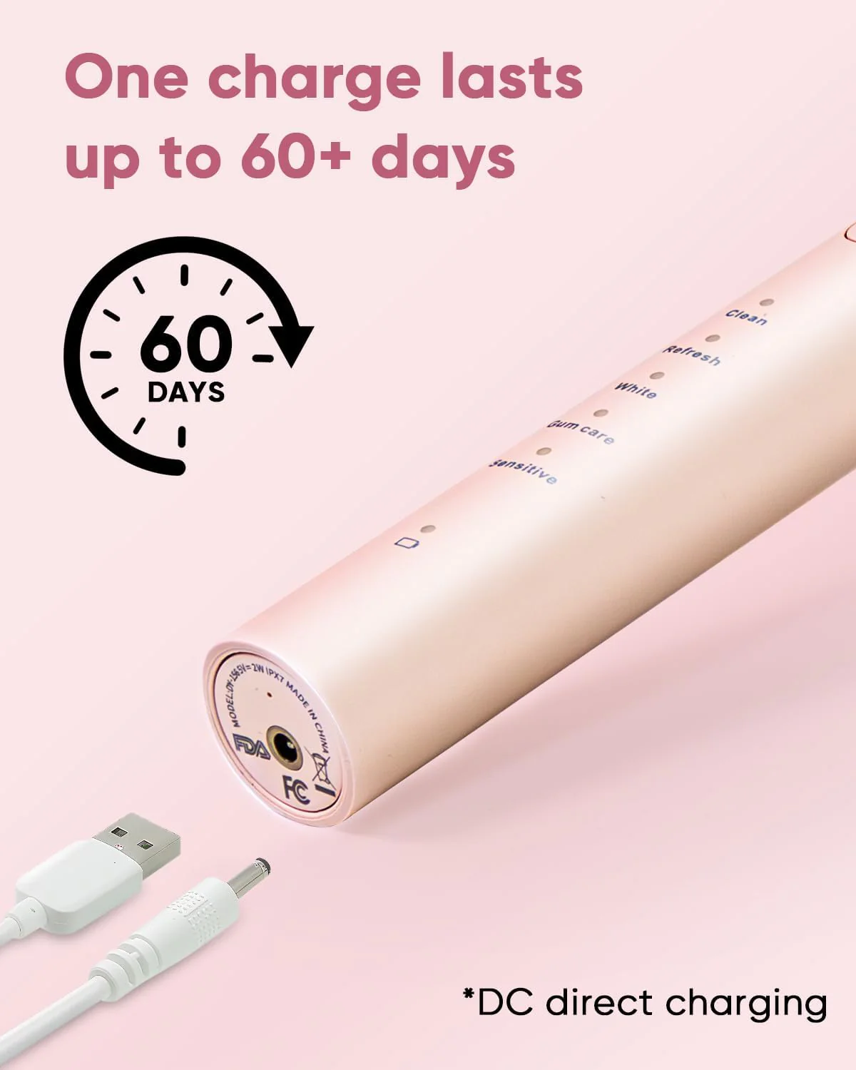MySmile DY156 Electric Toothbrush for Adults, Pink - Image 4
