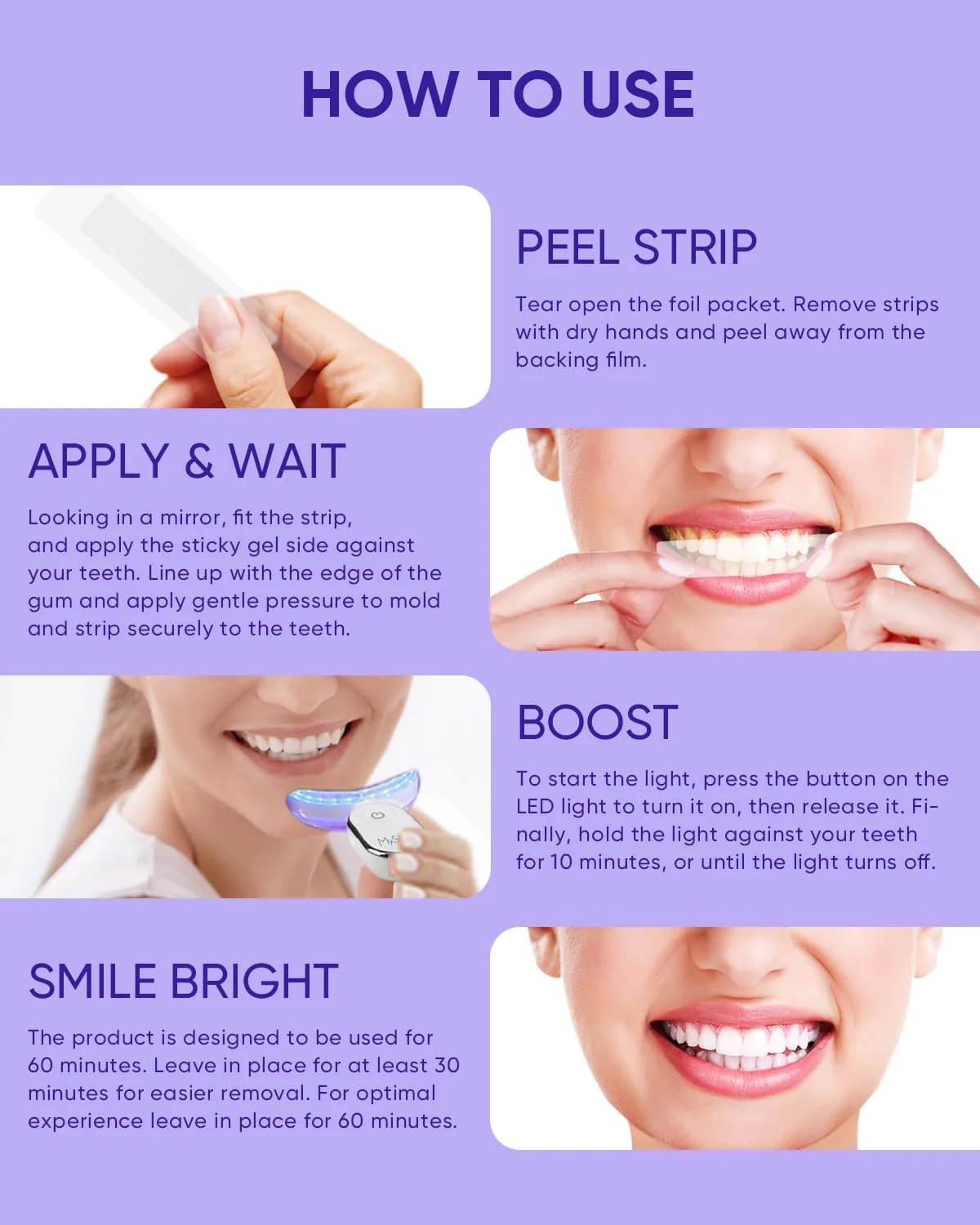MySmile Teeth Whitening Strips Kit 14 Treatments with 28 LED Light - Image 9