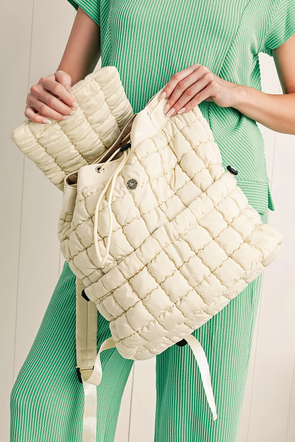 Threaded Pear Natalie Quilted Puffer Backpack - Image 14
